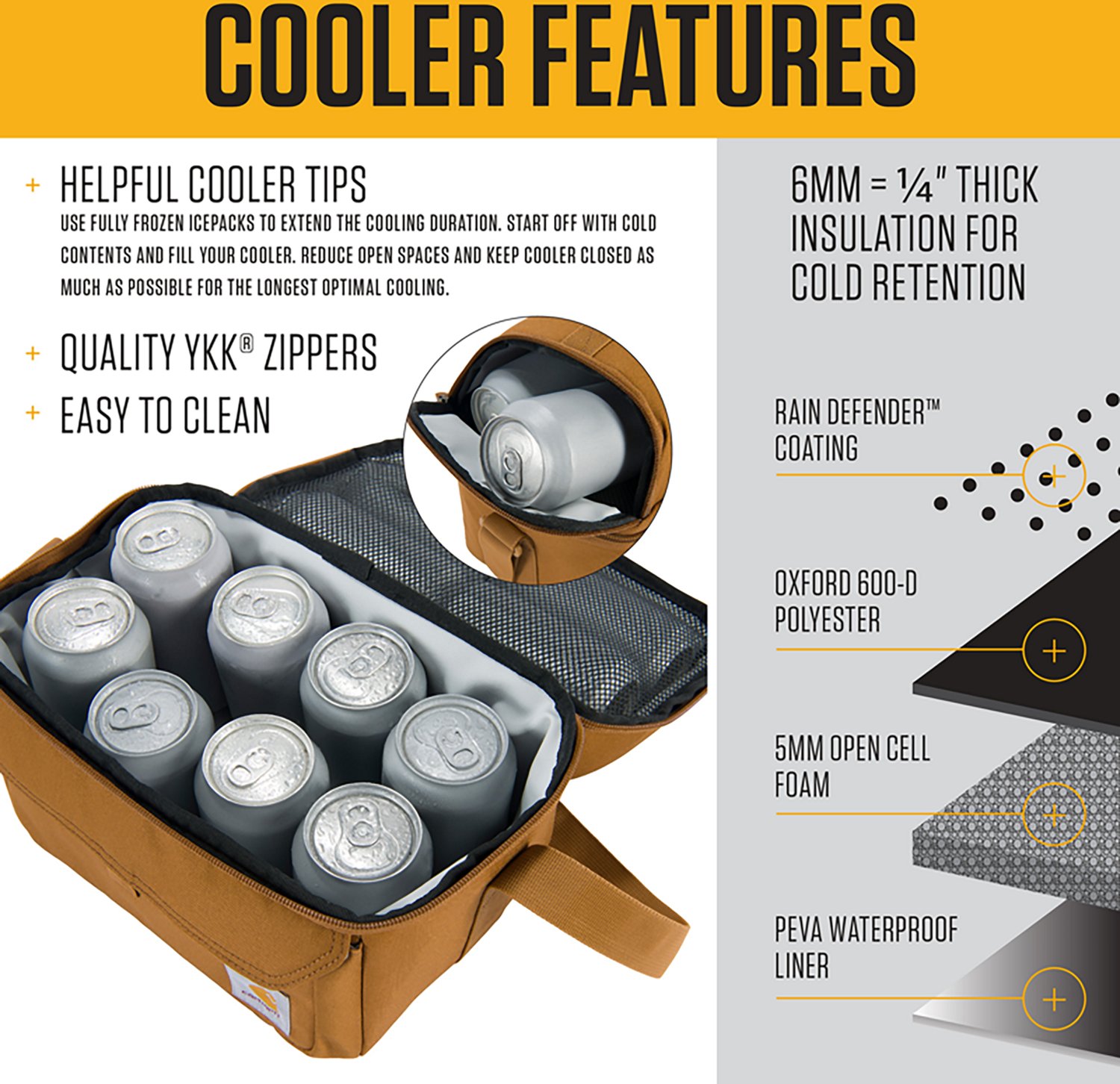 Carhartt Insulated 12-Can 2-Compartment Lunch Cooler - view number 3