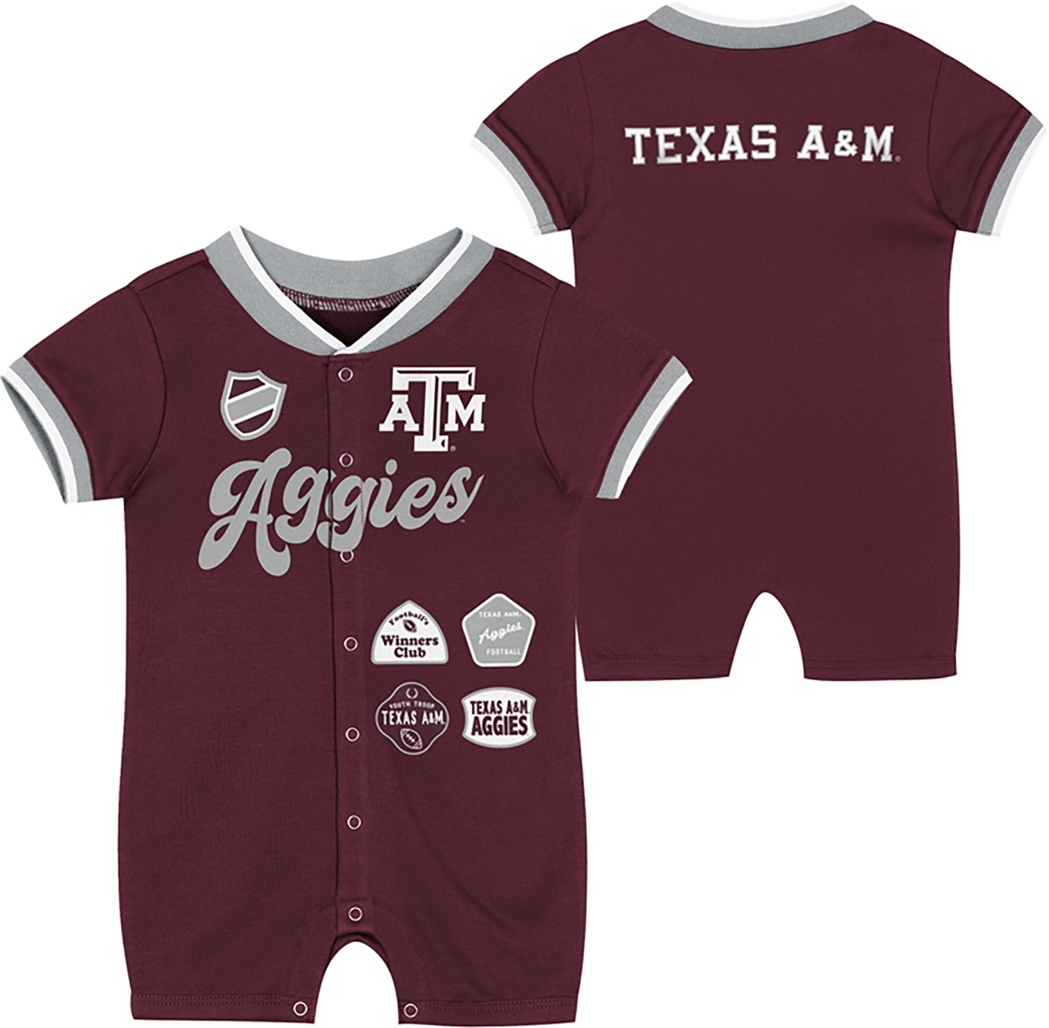 Outerstuff Infants' Texas A&M University Scatter Print Pinch Short Sleeve Romper - view number 3