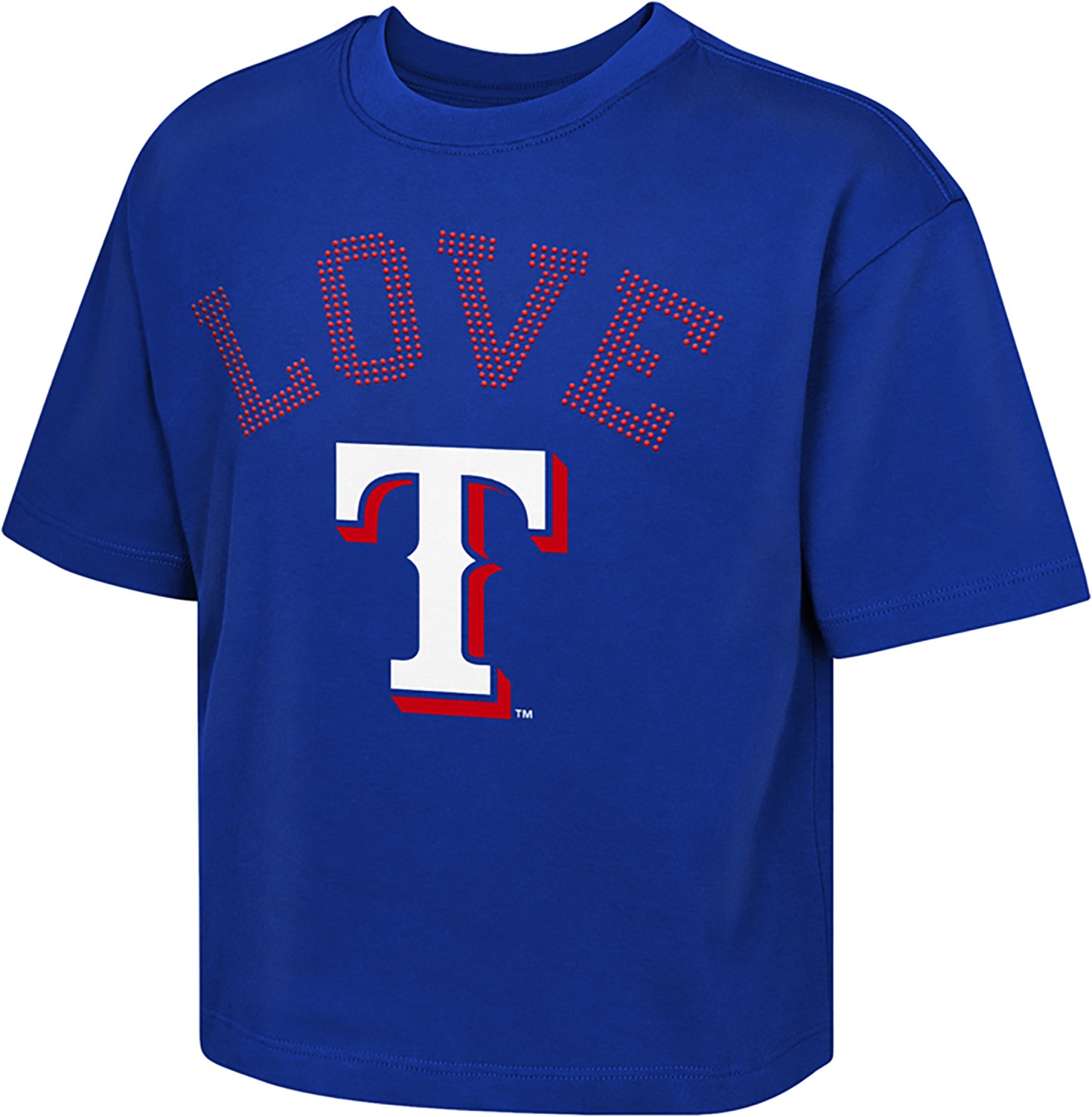 Outerstuff Girls' Texas Rangers Stone Love Boxy Graphic T-shirt