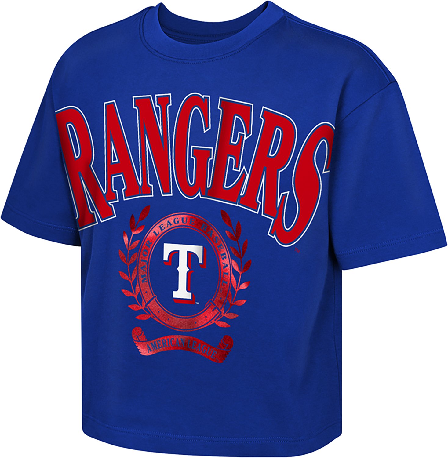 Outerstuff Girls' Texas Rangers Can't Lose Boxy Graphic T-shirt