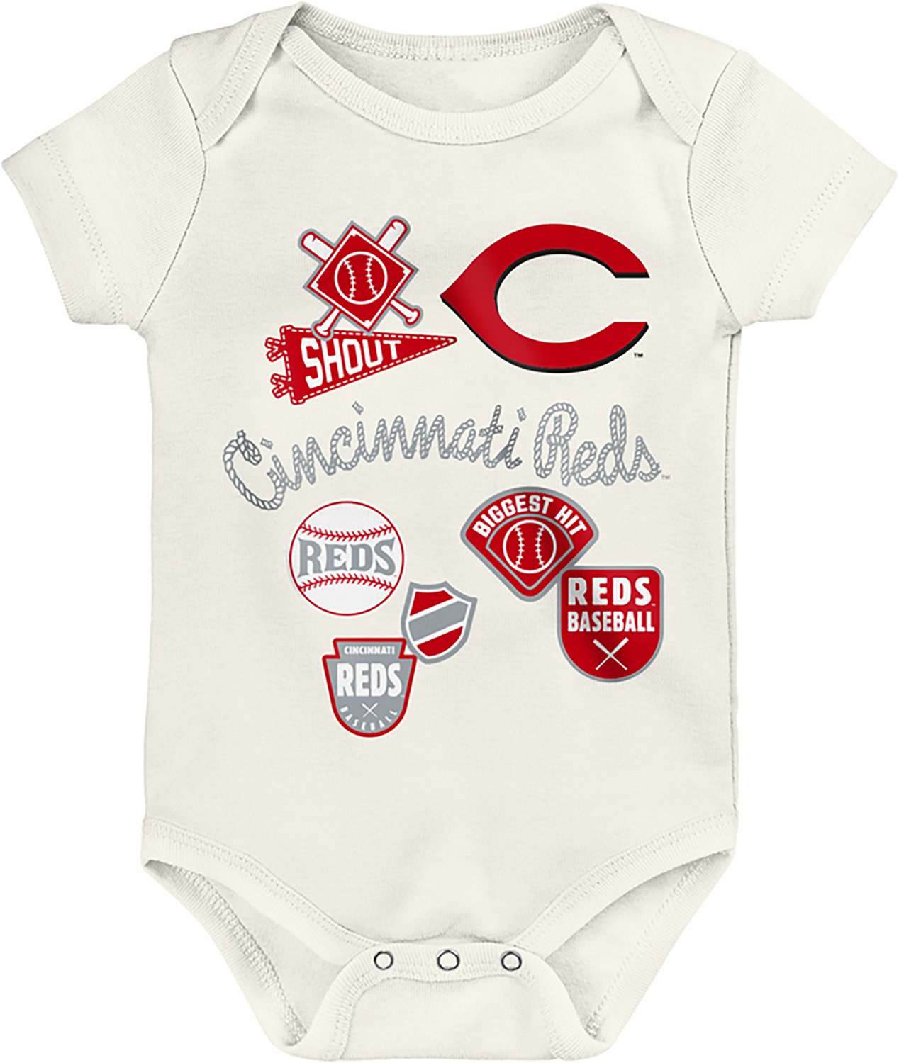 Outerstuff Infants' Cincinnati Reds Home Plate Creeper Set 3-Pack - view number 2