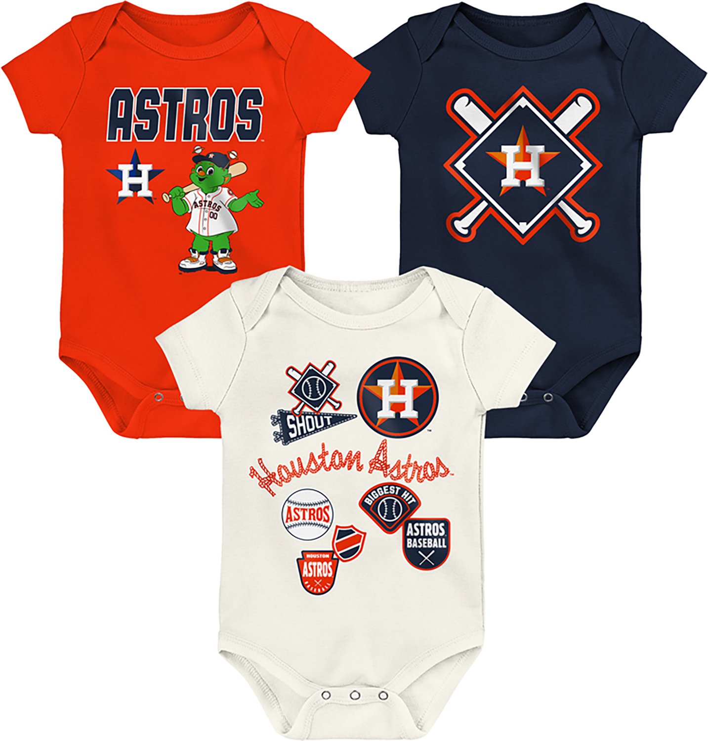 Outerstuff Infants' Houston Astros Home Plate Creeper Set 3-Pack - view number 4