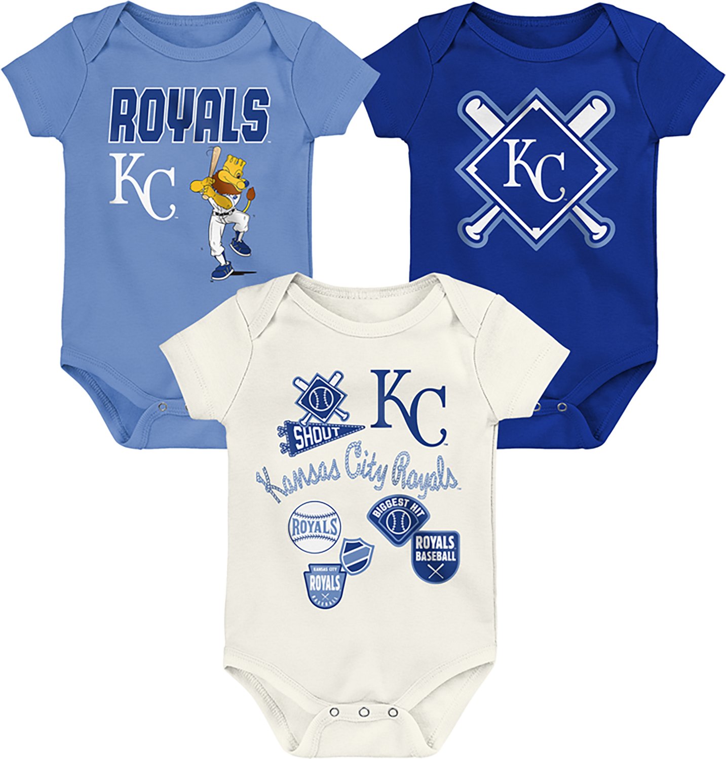 Outerstuff Infants' Kansas City Royals Home Plate Creeper Set 3-Pack - view number 4