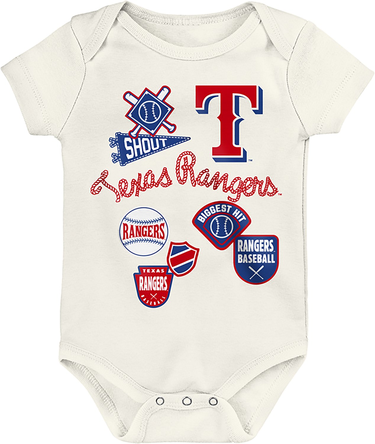 Outerstuff Infants' Texas Rangers Home Plate Creeper Set 3-Pack - view number 2