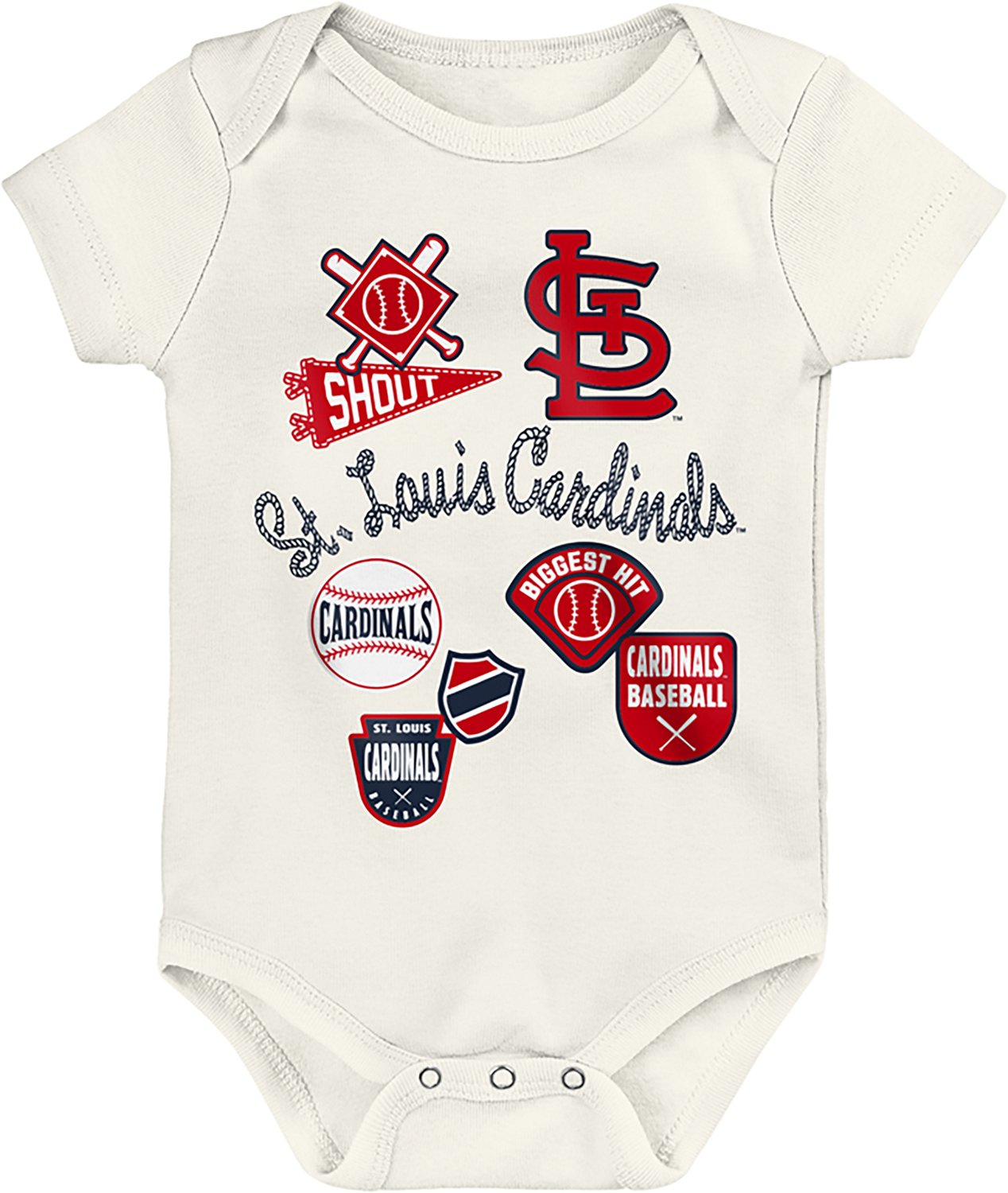 Outerstuff Infants' St. Louis Cardinals Home Plate Creeper Set 3-Pack - view number 2