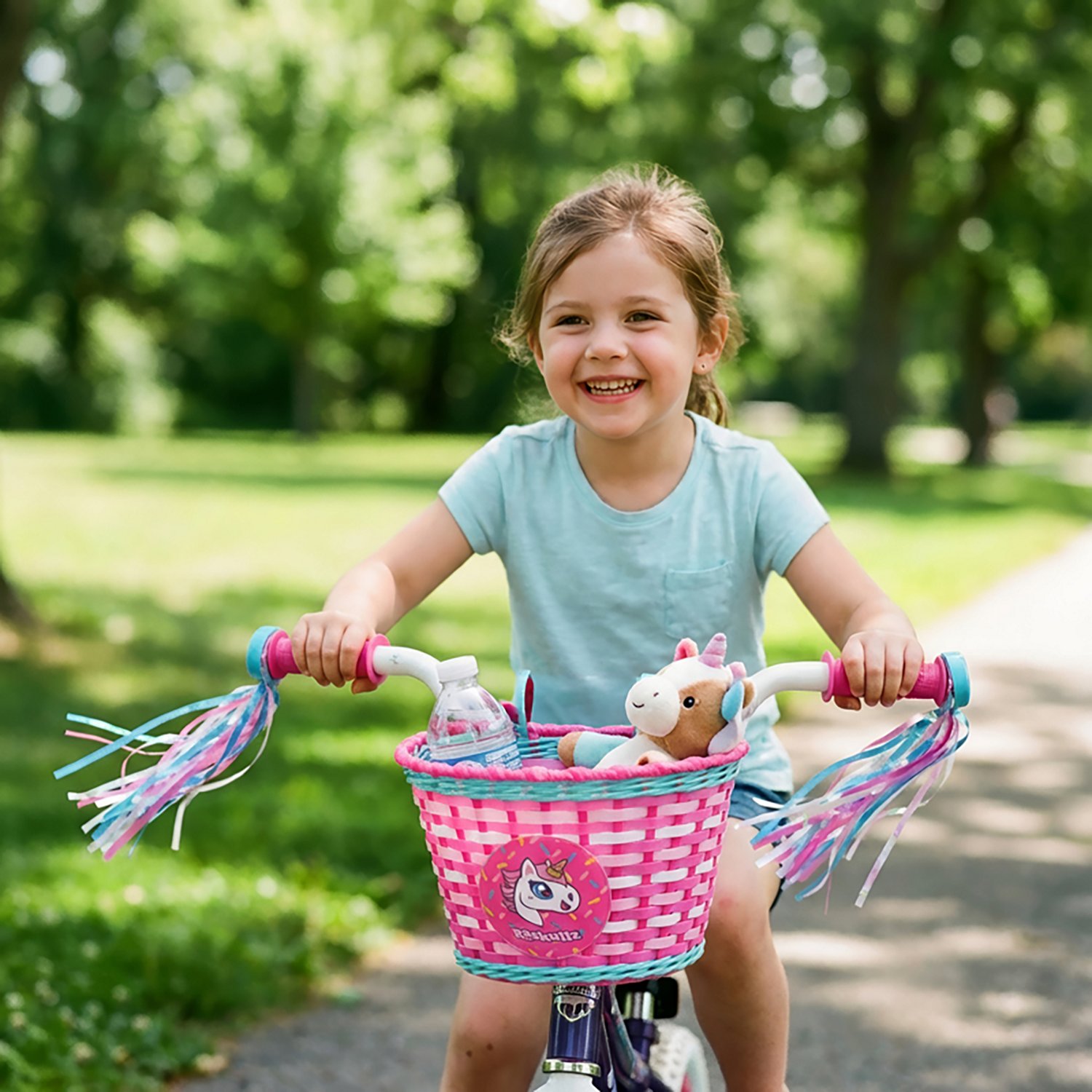 Raskullz Girls' Hearty Gem Bicycle Basket and Streamers                                                                          - view number 3