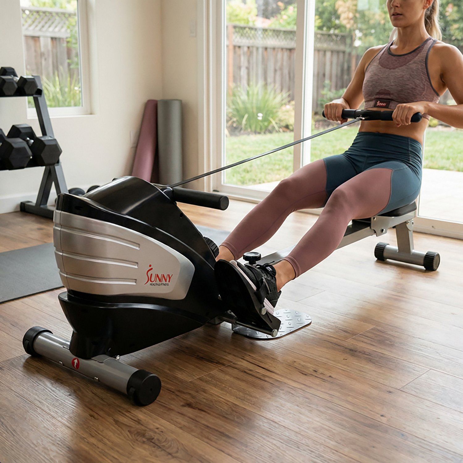 Sunny Health & Fitness Dual Function Magnetic Rowing Machine