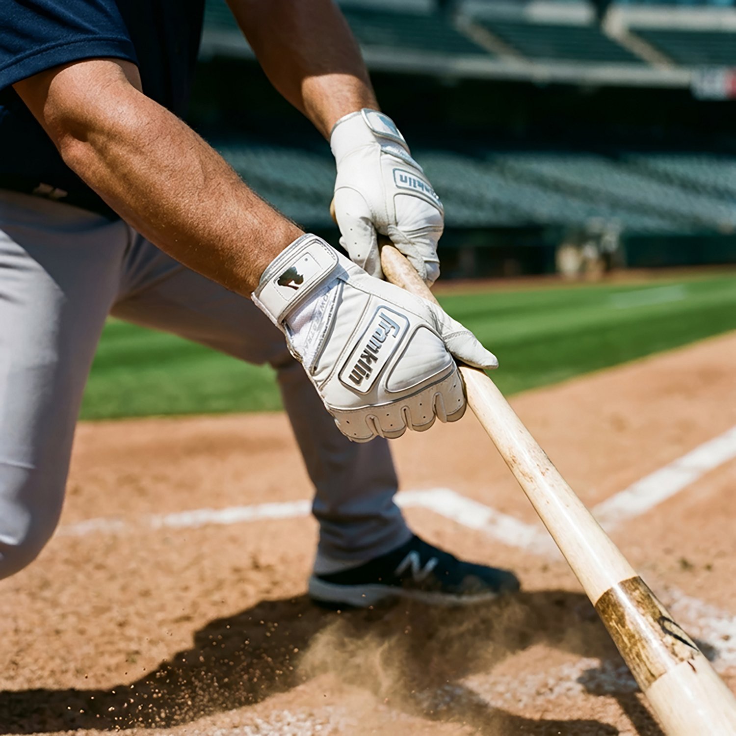 Franklin Adults' Chrome Powerstrap Batting Gloves                                                                                - view number 7