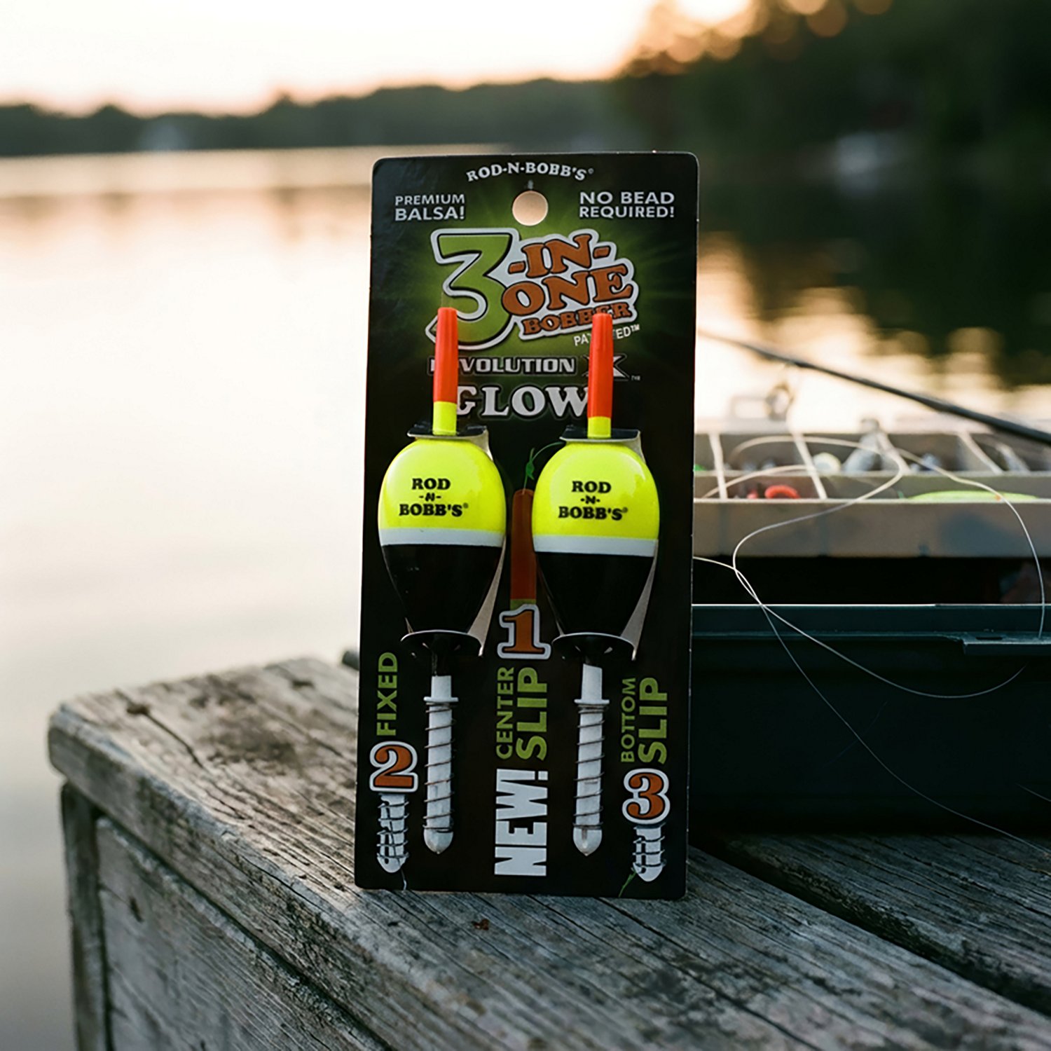 Rob-N-Bobb Revolution X 3-in-1 Glow 1-1/8 in Oval Shorty Bobbers 2-Pack                                                          - view number 3