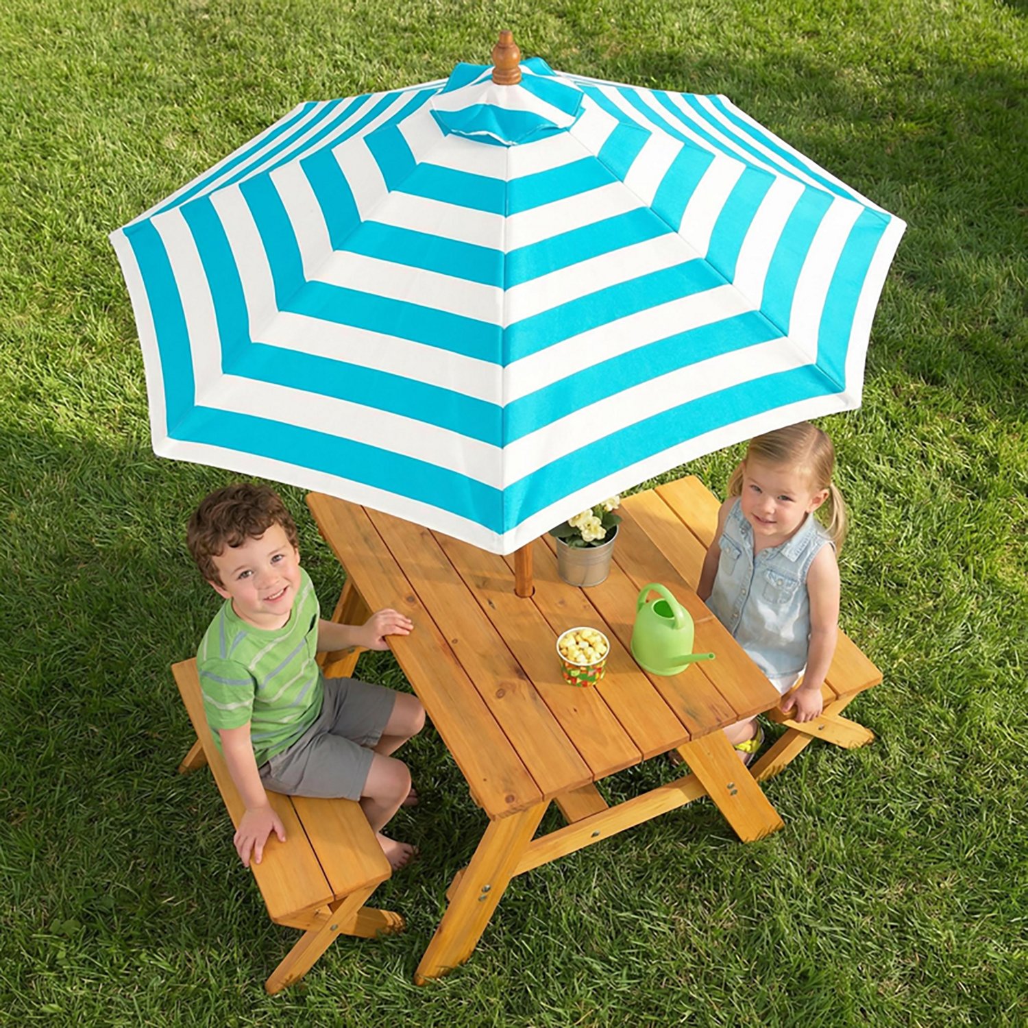 KidKraft Outdoor Table with Benches & Umbrella - view number 6
