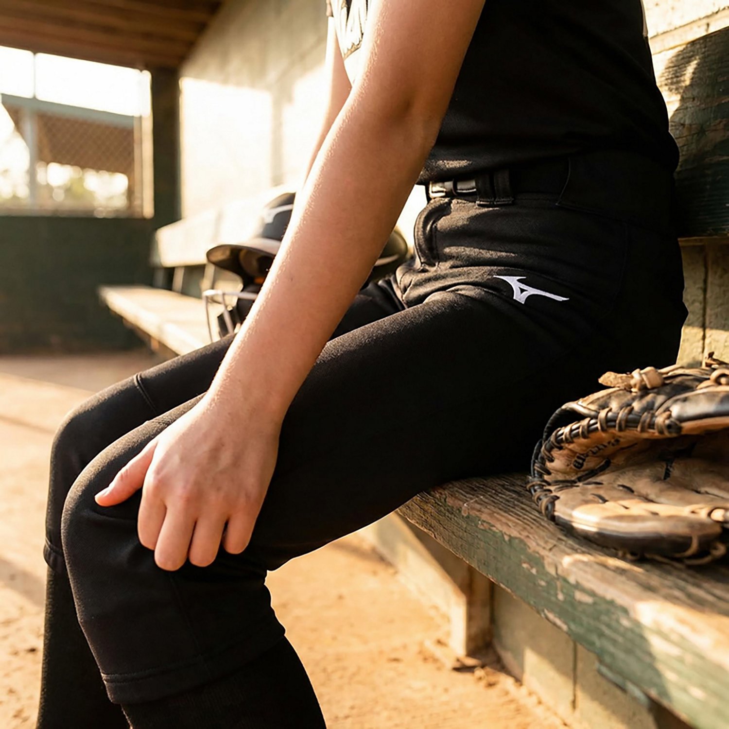 Mizuno Girls' Belted Stretch Softball Pants                                                                                      - view number 3