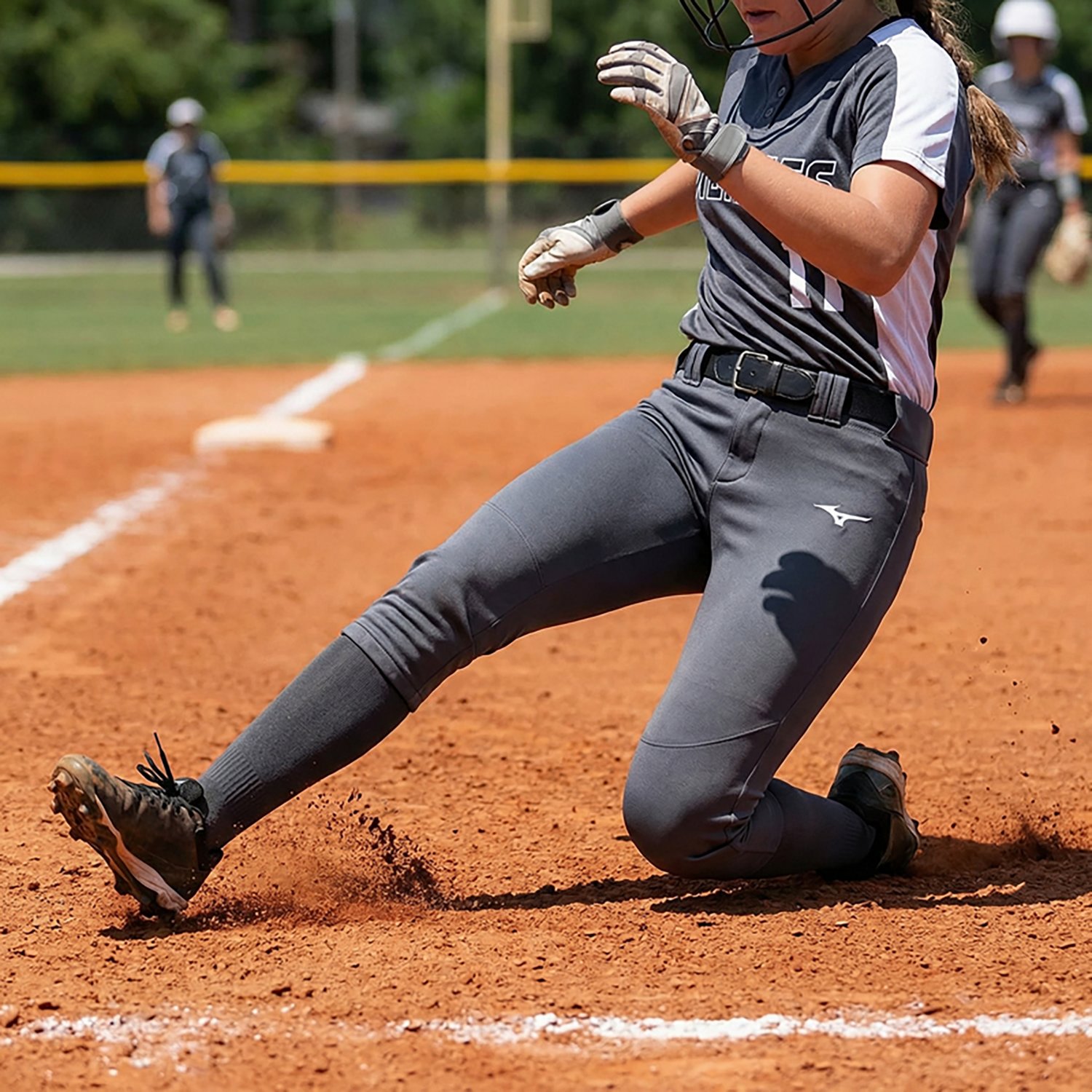 Mizuno Girls' Belted Stretch Softball Pants                                                                                      - view number 3