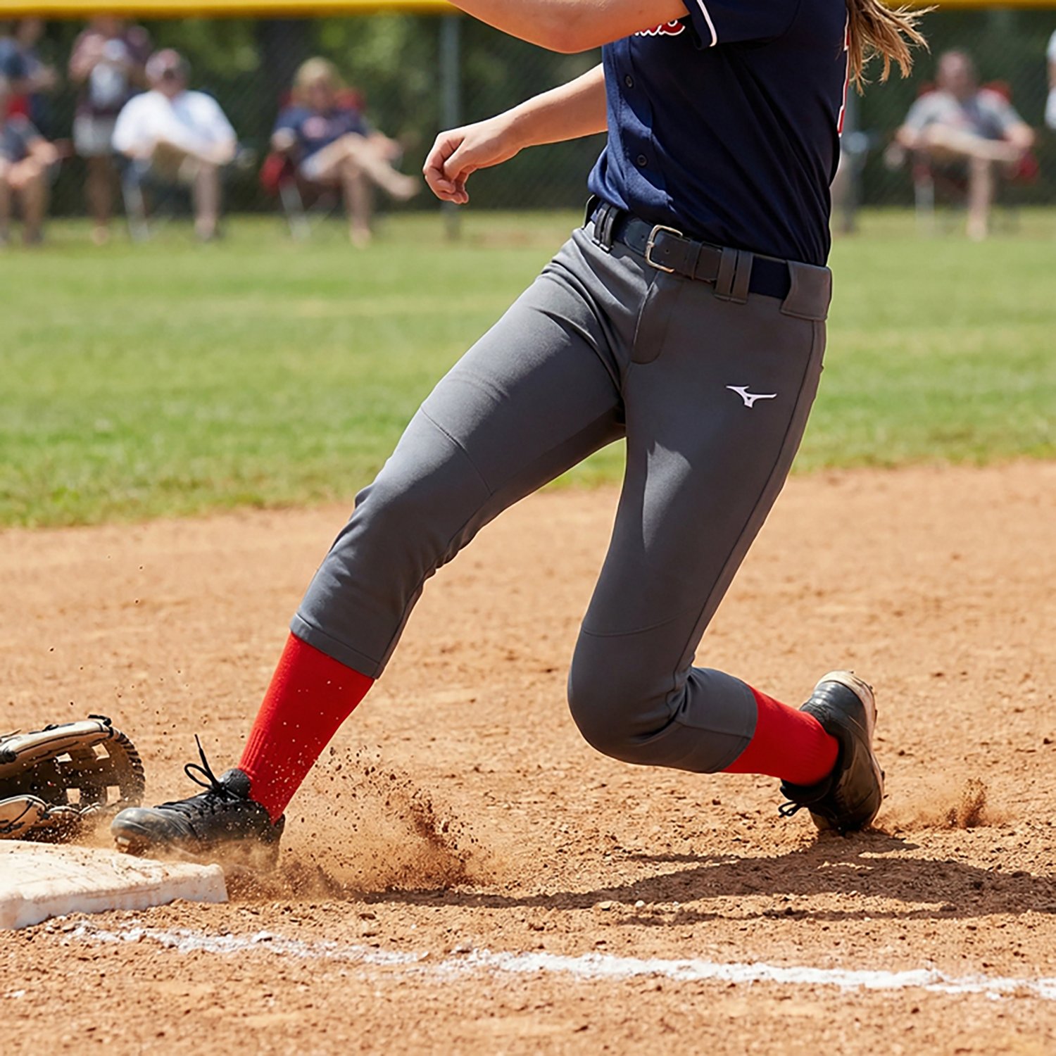 Mizuno Girls' Belted Stretch Softball Pants                                                                                      - view number 4