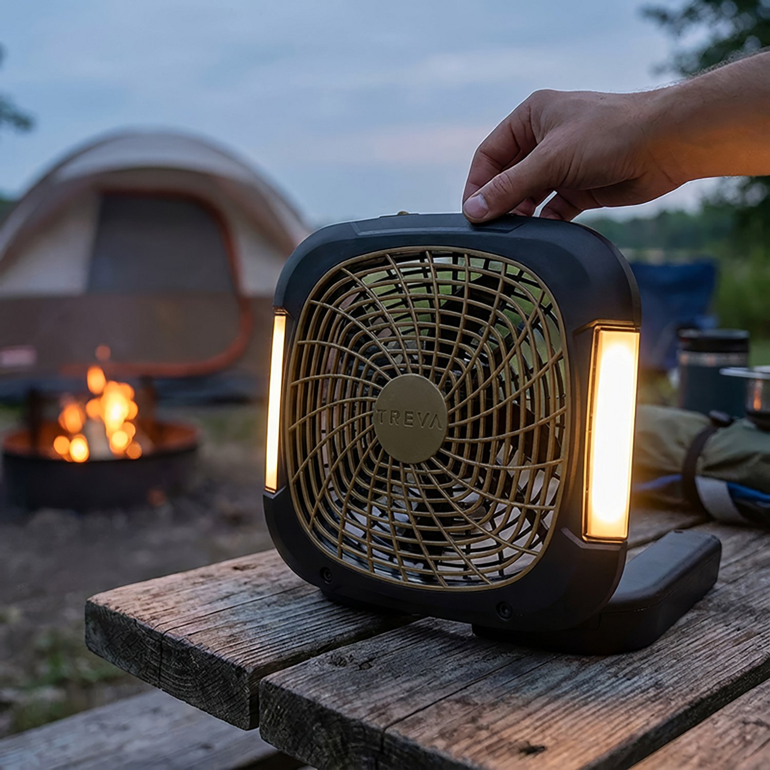 O2 COOL 10 in Portable Camping Fan with Lights - view number 3