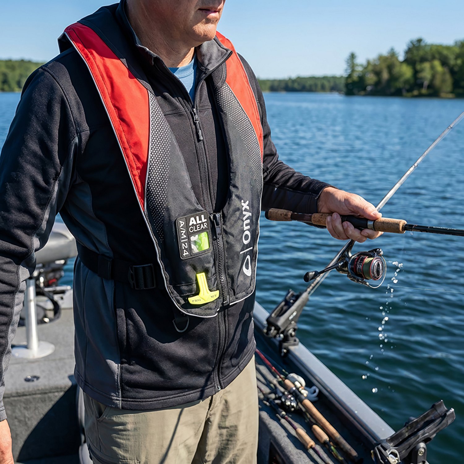 Onyx Outdoor Adults' A/M-24 All Clear Automatic/Manual Inflatable PFD Life Jacket                                                - view number 2