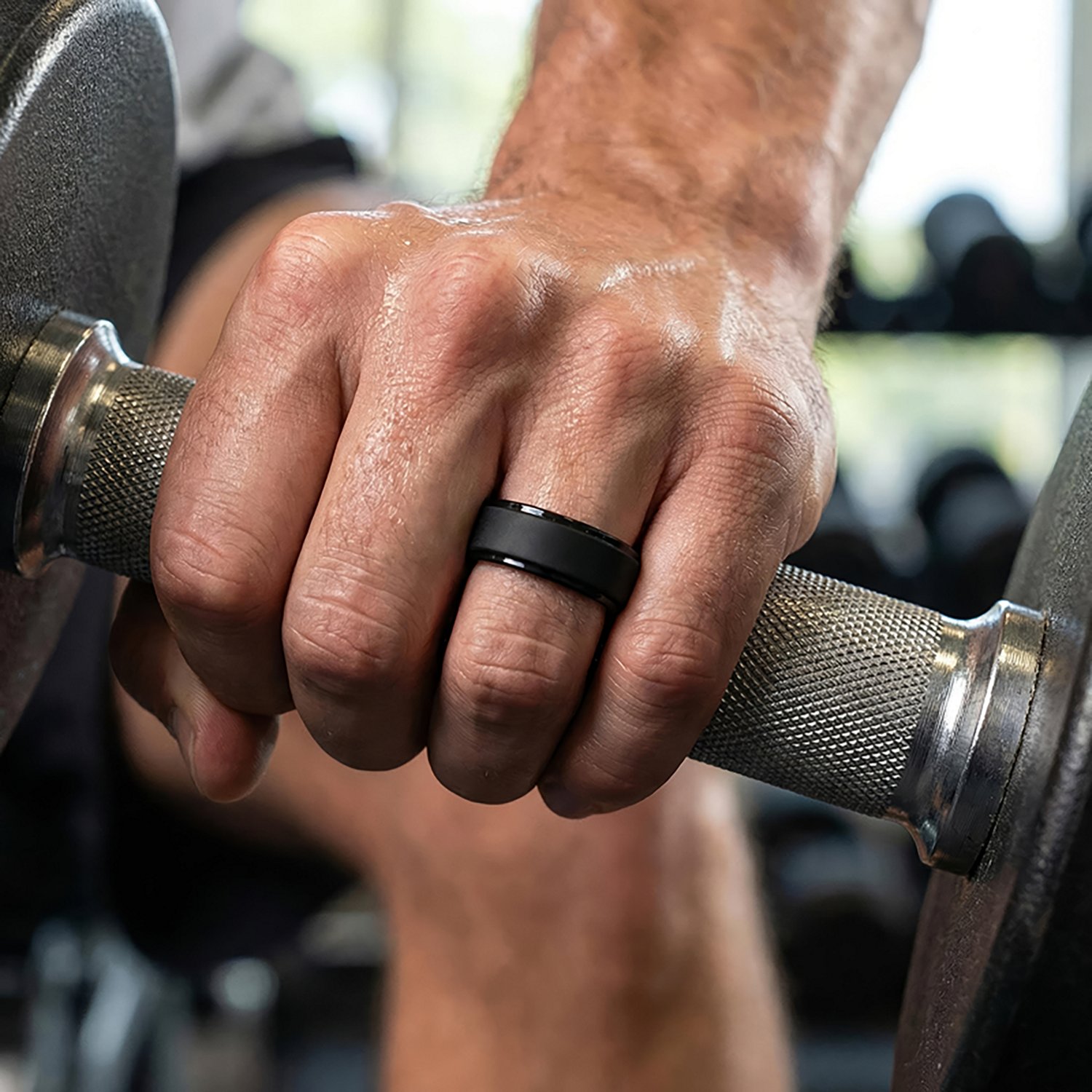 QALO Men's Polished Step Edge Silicone Ring                                                                                      - view number 2