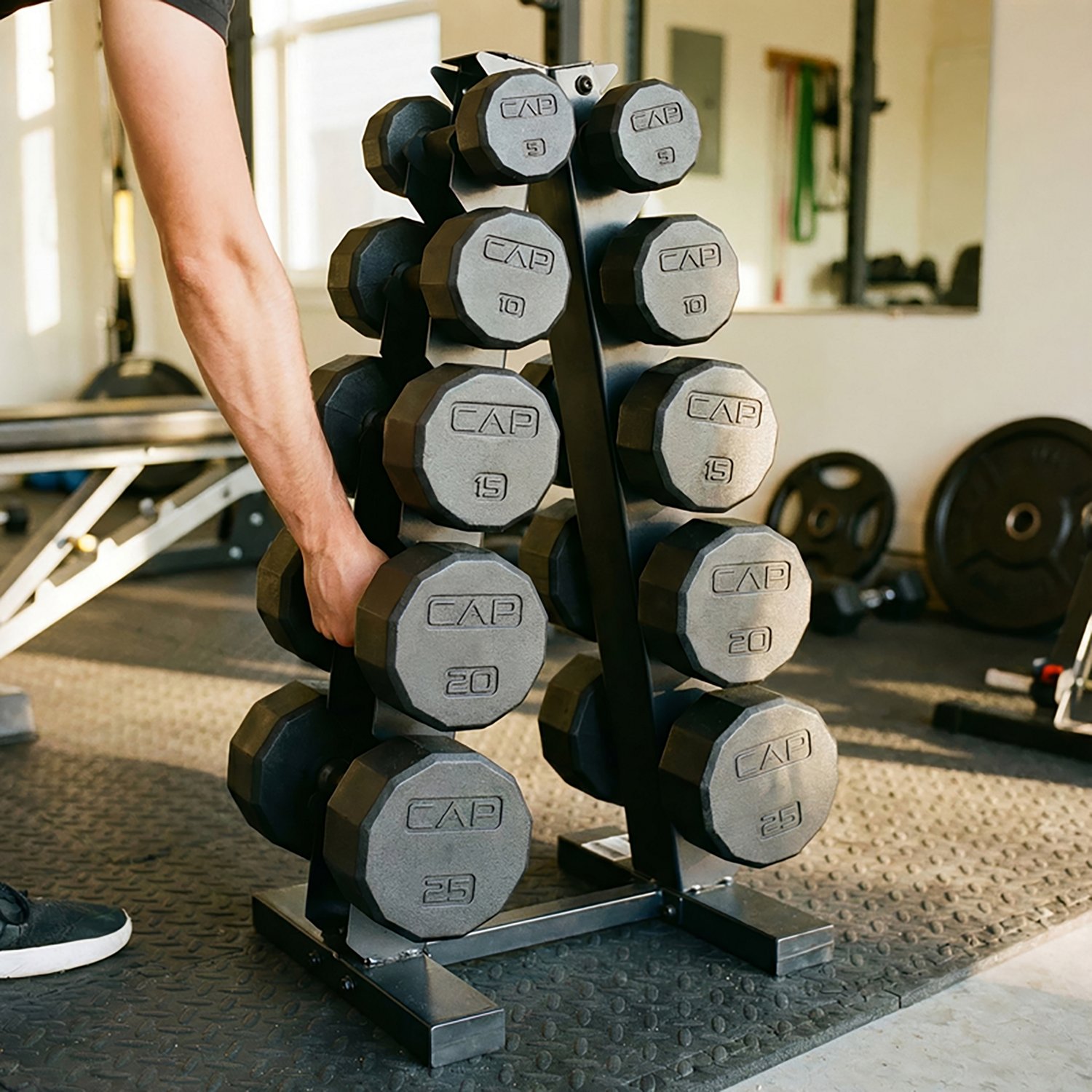 CAP 12-sided Coated Dumbbell Set with Storage Rack - view number 5