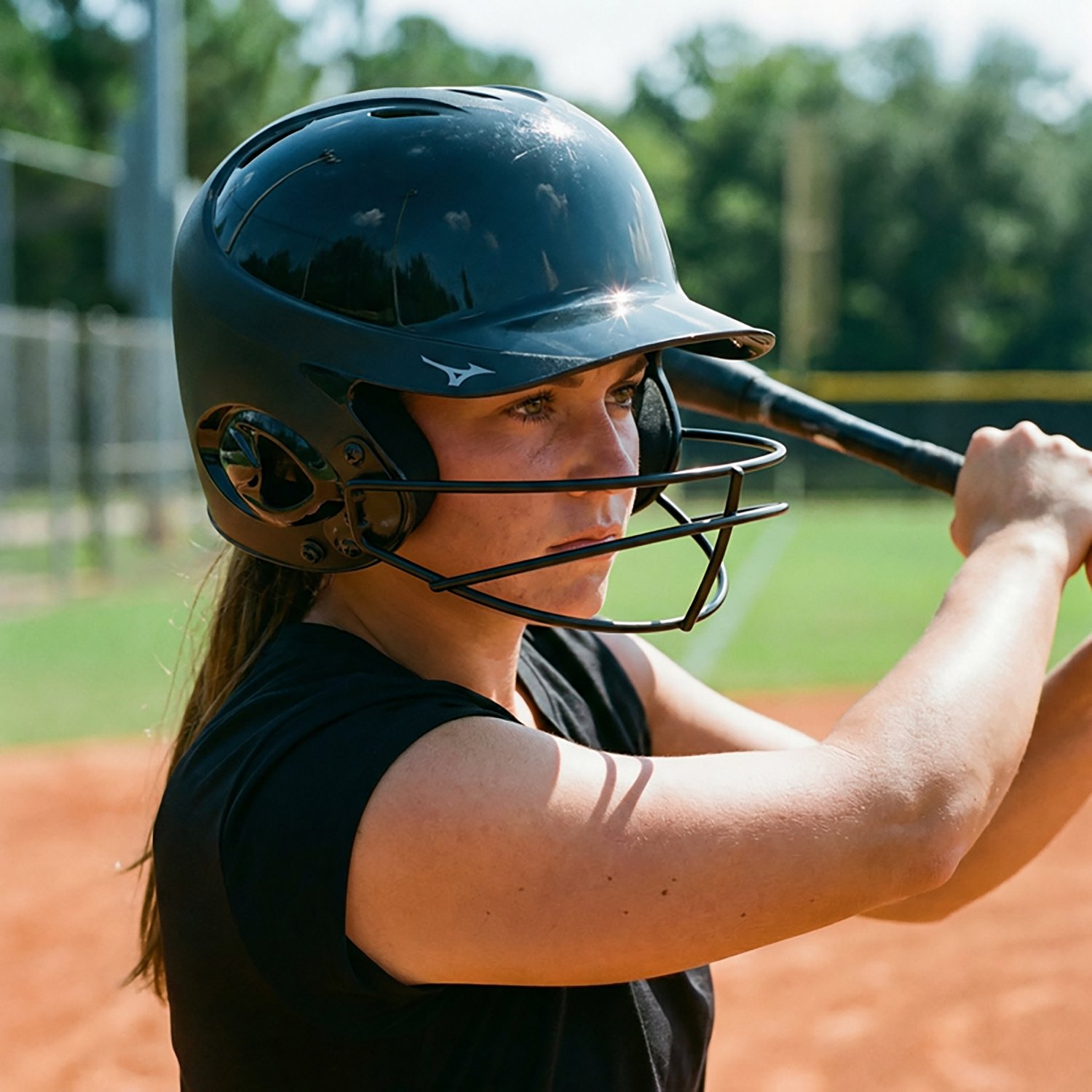 Mizuno Adults' MVP Series Solid Batting Helmet with Fast-Pitch Softball Mask                                                     - view number 2