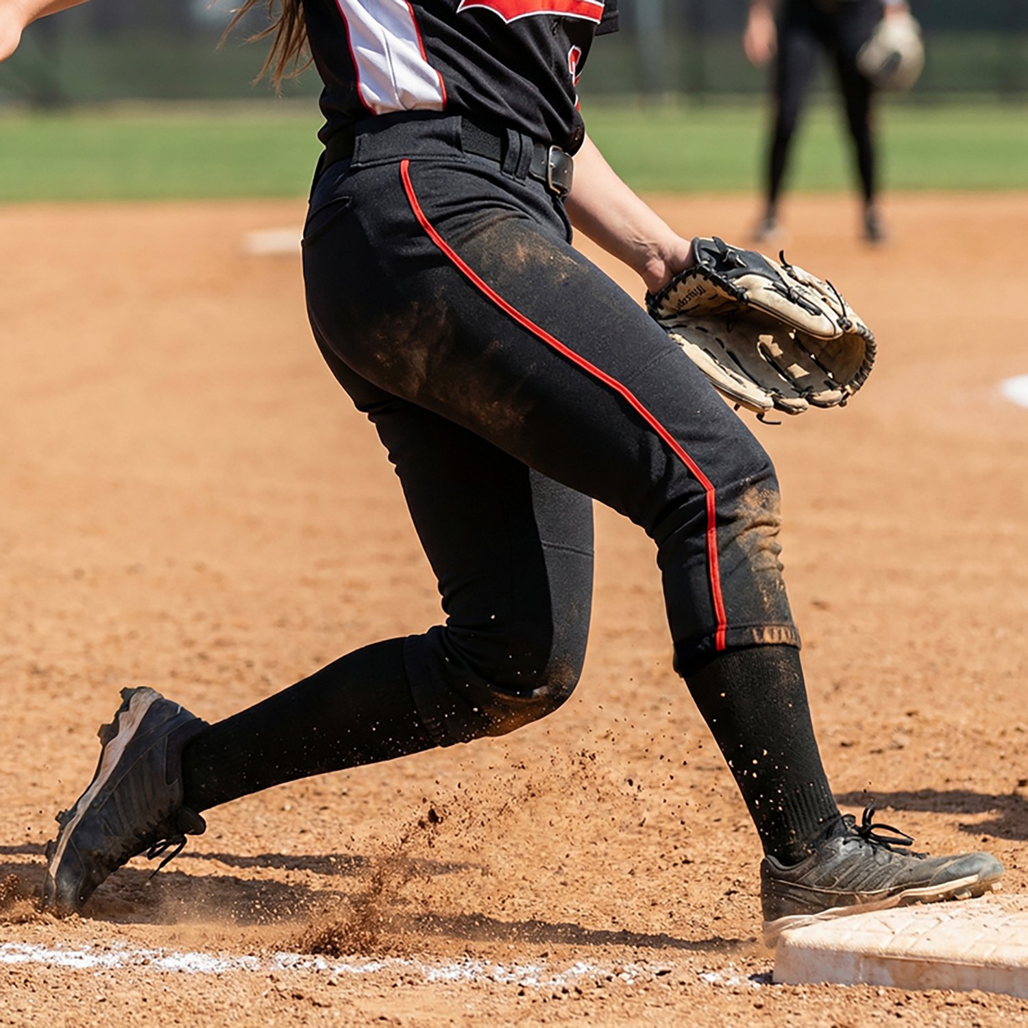 Mizuno Girls' Belted Piped Softball Pants - view number 2