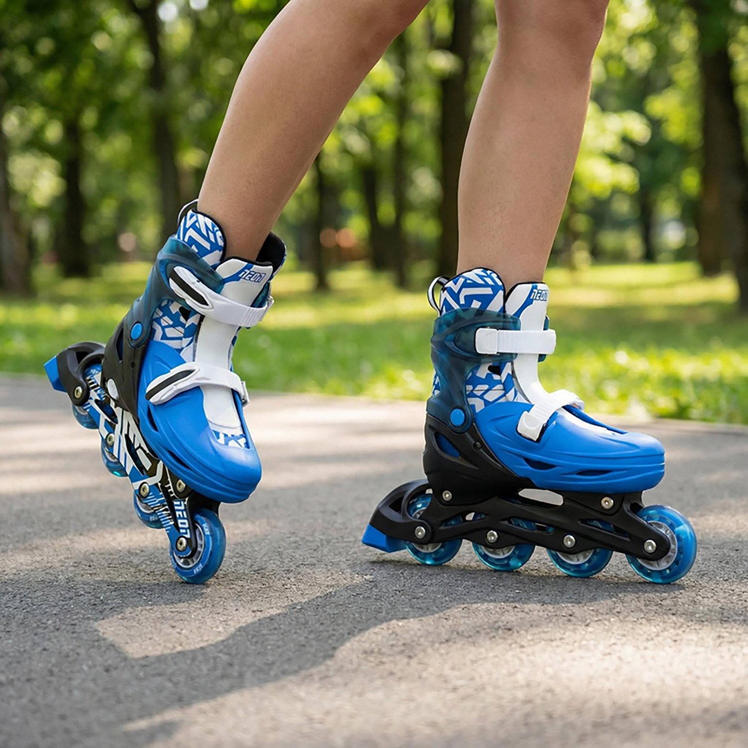 NEON Boys' Combo Inline and Quad Adjustable Light-Up Skates