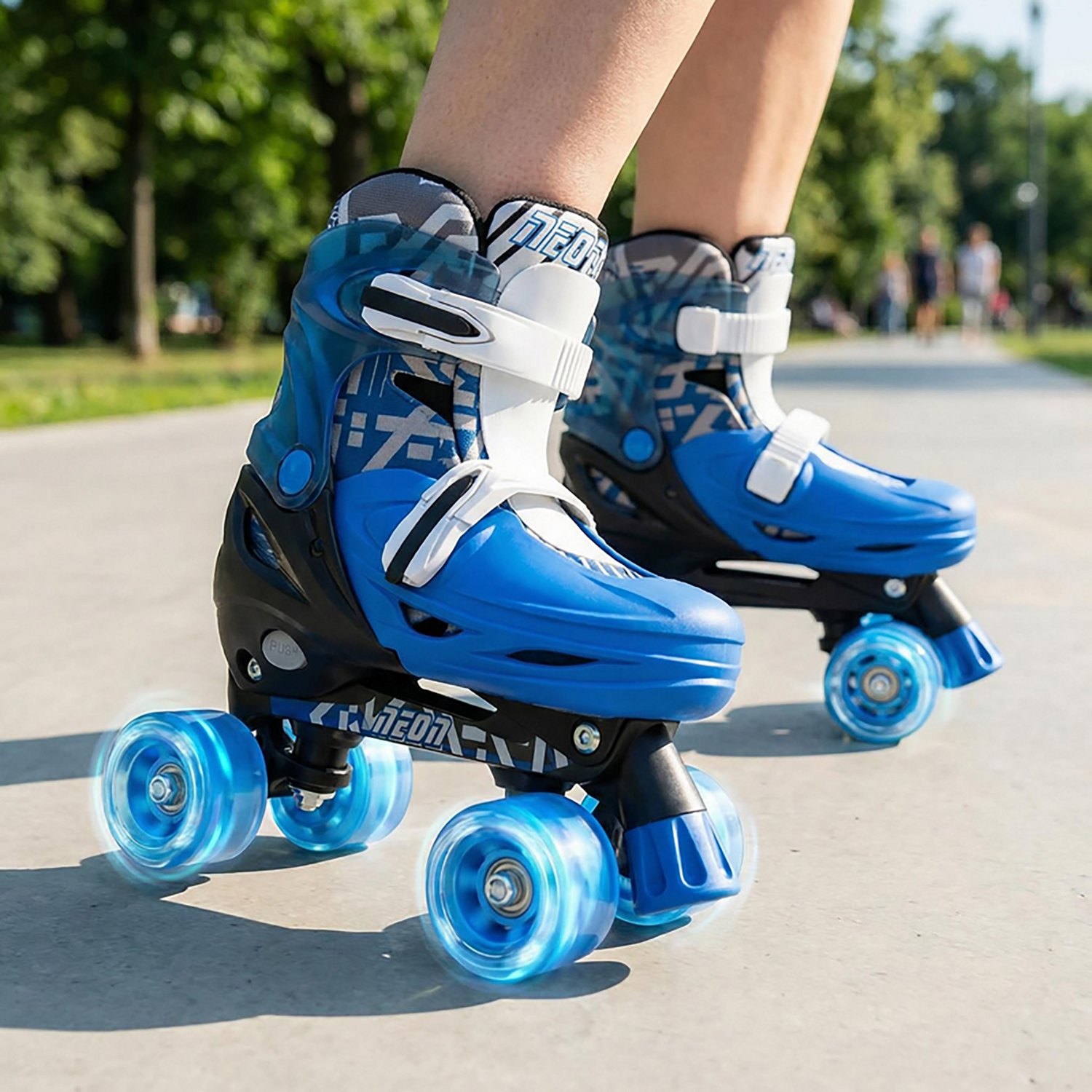 NEON Boys' Combo Inline and Quad Adjustable Light-Up Skates