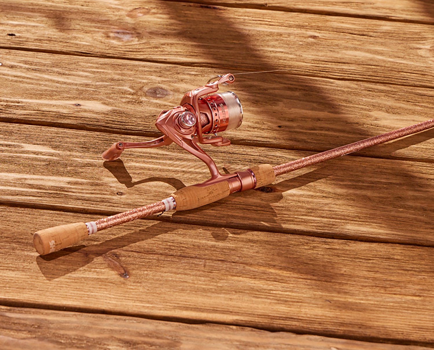 SheFish Sparkle Elite 6 ft 6 in M Rose Gold Spinning Combo