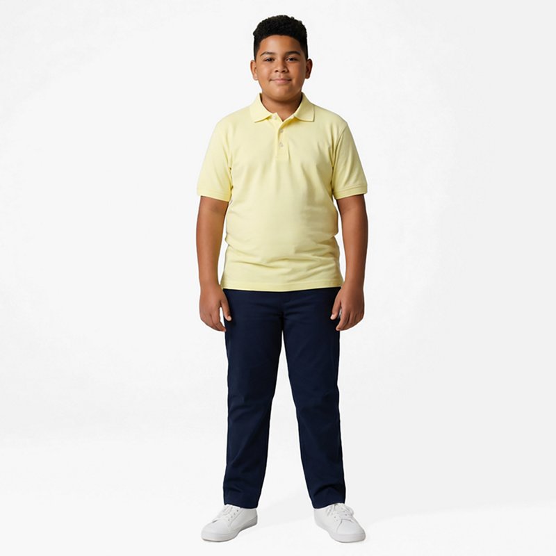 French Toast Little & Big Kid Boys Short Sleeve Boxy Fit Polo Shirt, Xx-large, Yellow