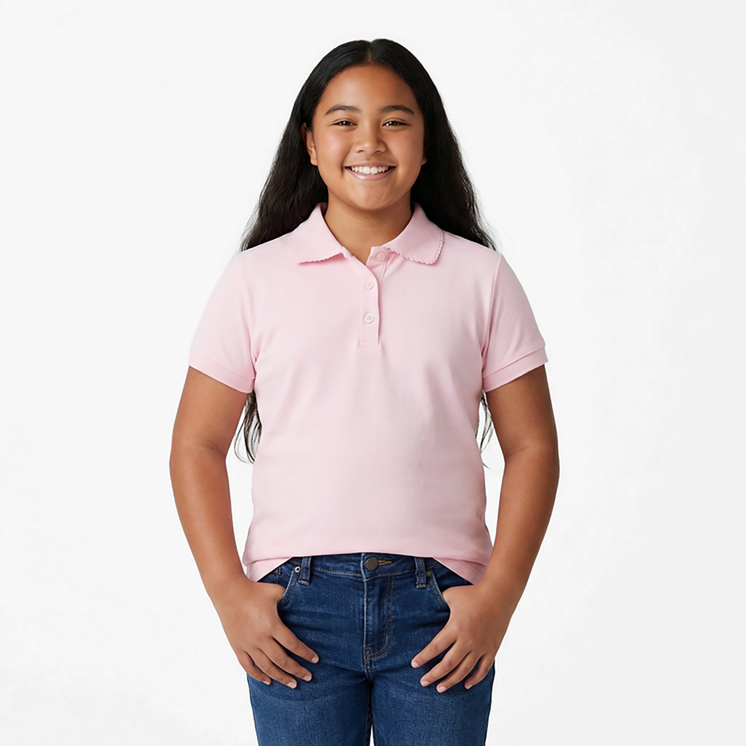 French Toast Girls' Polo Shirt with Picot Collar - view number 2