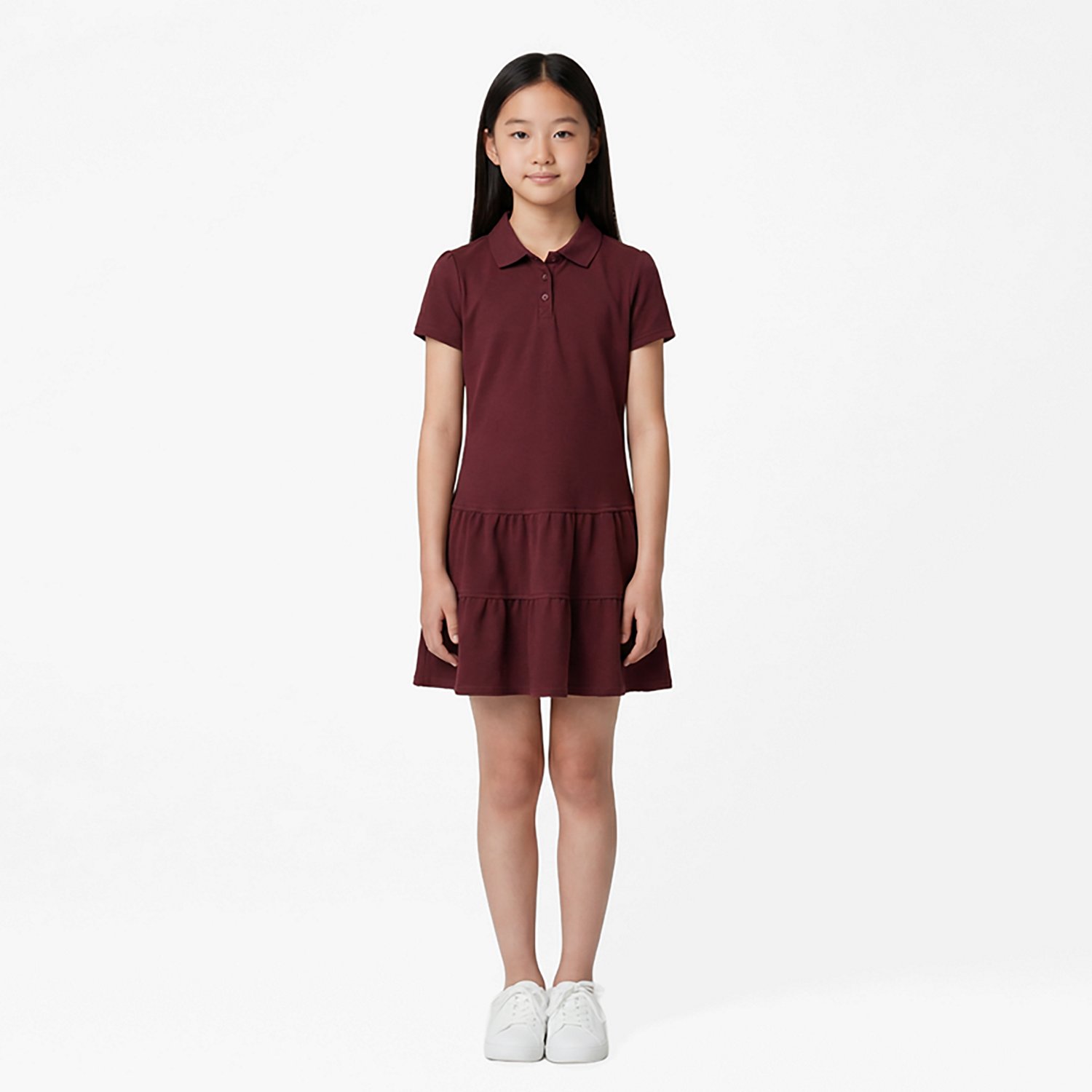 French Toast Girls' Ruffled Pique Polo Dress