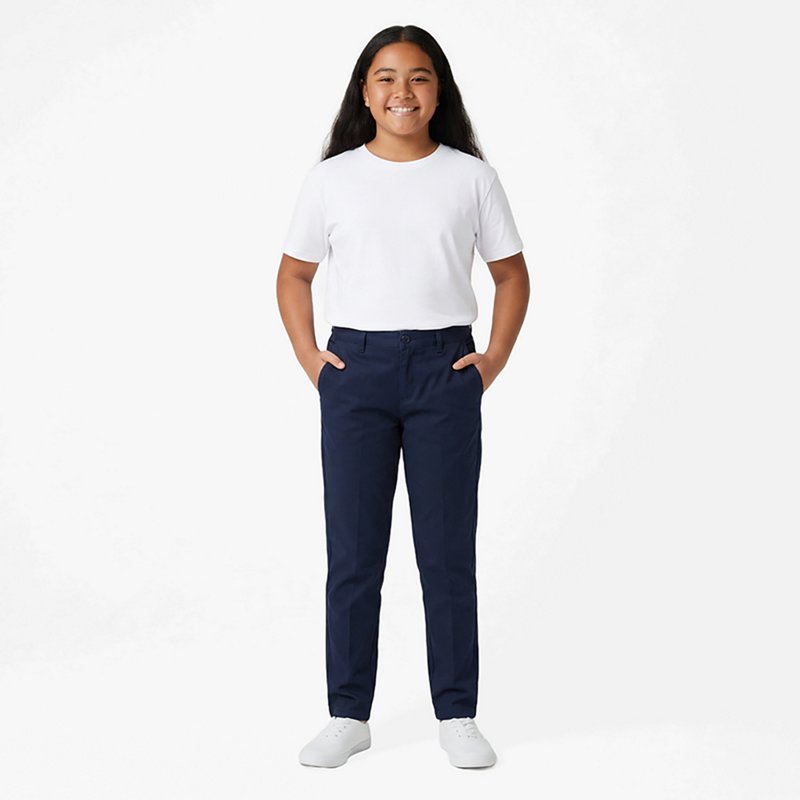 French Toast Little & Big Kid Girls Skinny Skinny Fit Flat Front Pant, 18.5 Plus, Blue