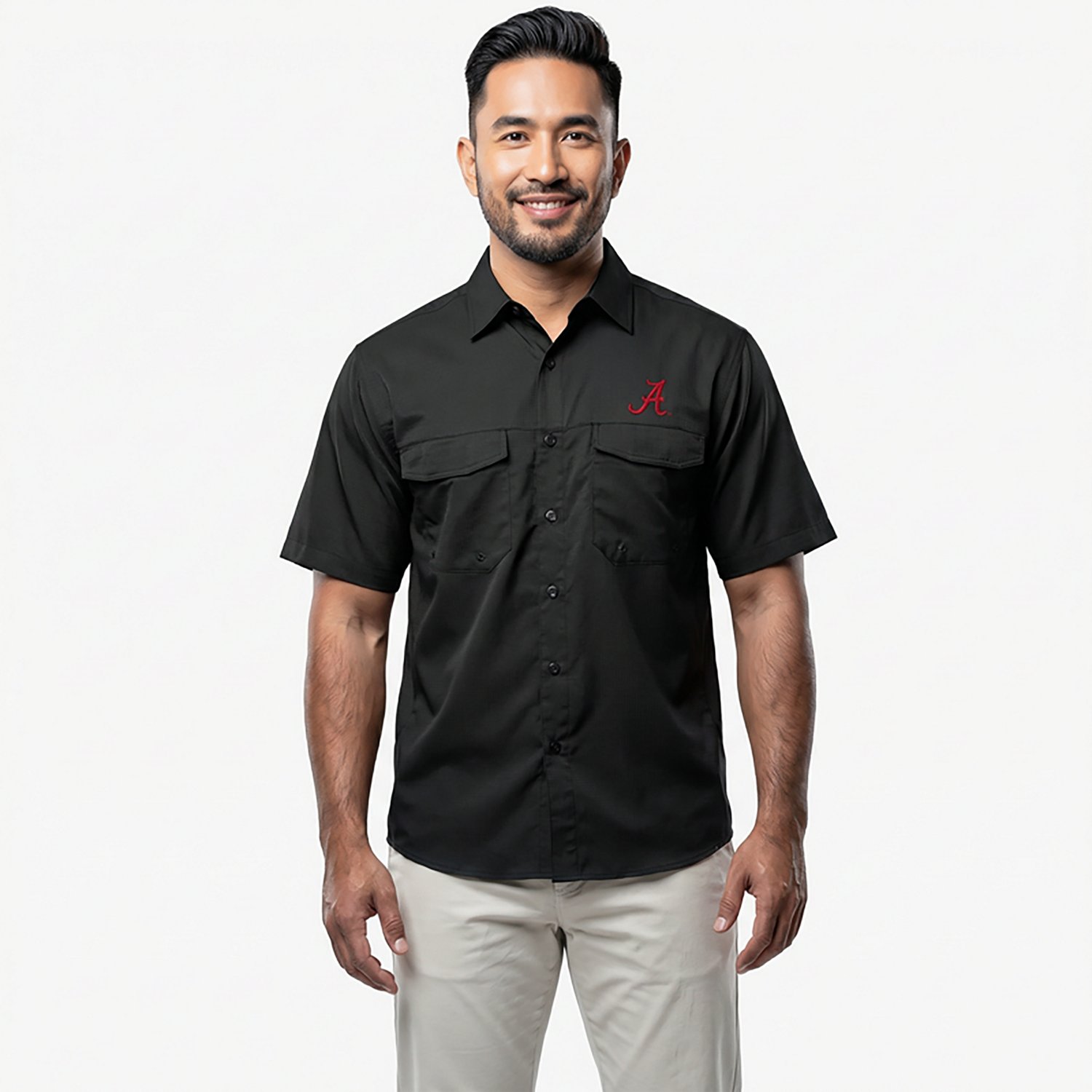 Antigua Men's University of Alabama Game Day Woven Fishing Shirt - view number 2