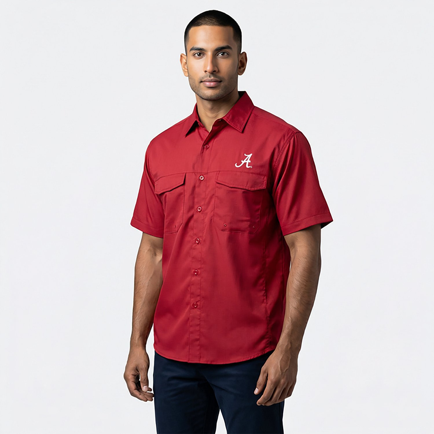 Antigua Men's University of Alabama Game Day Woven Fishing Shirt