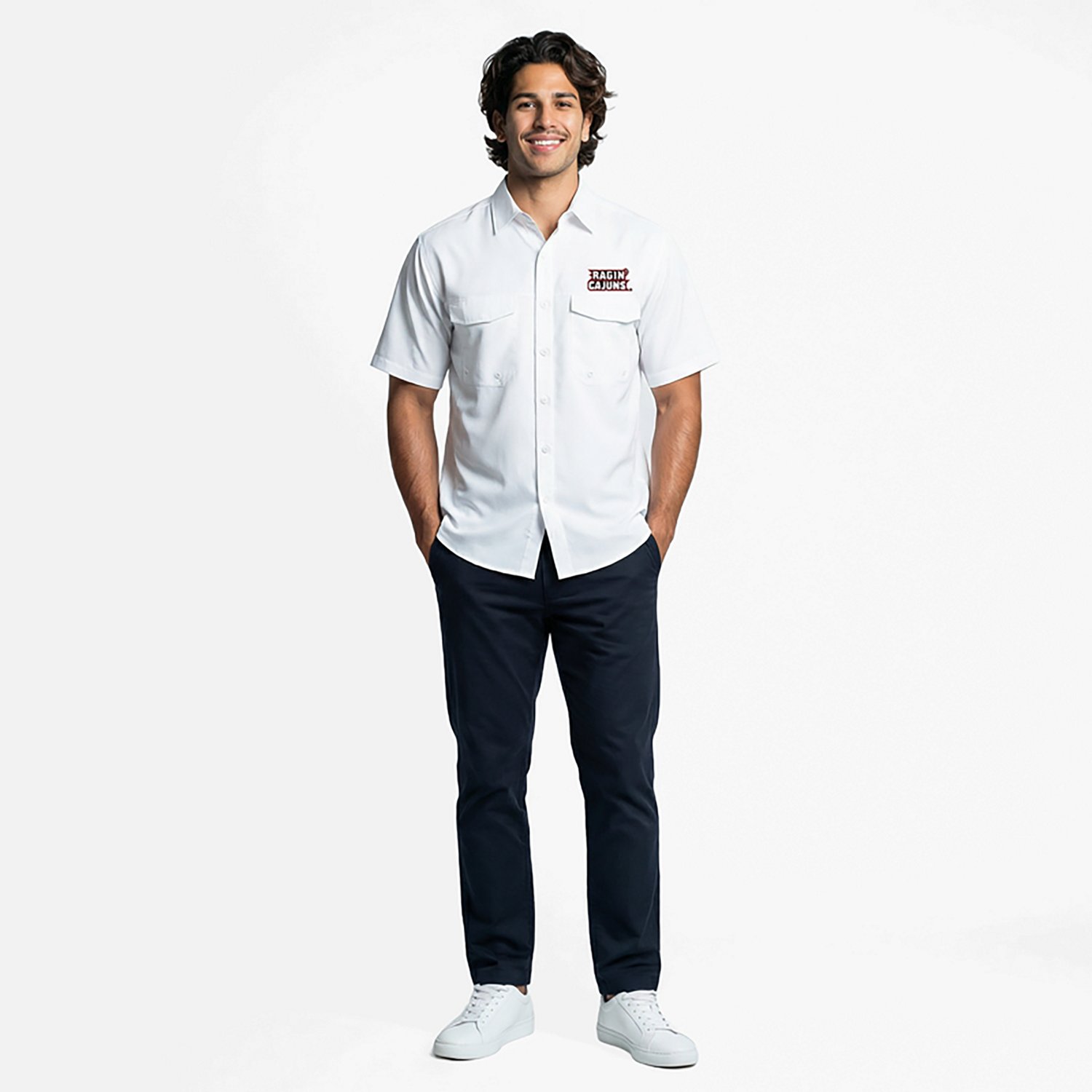 Antigua Men's University of Louisiana at Lafayette Game Day Woven Fishing Shirt - view number 2