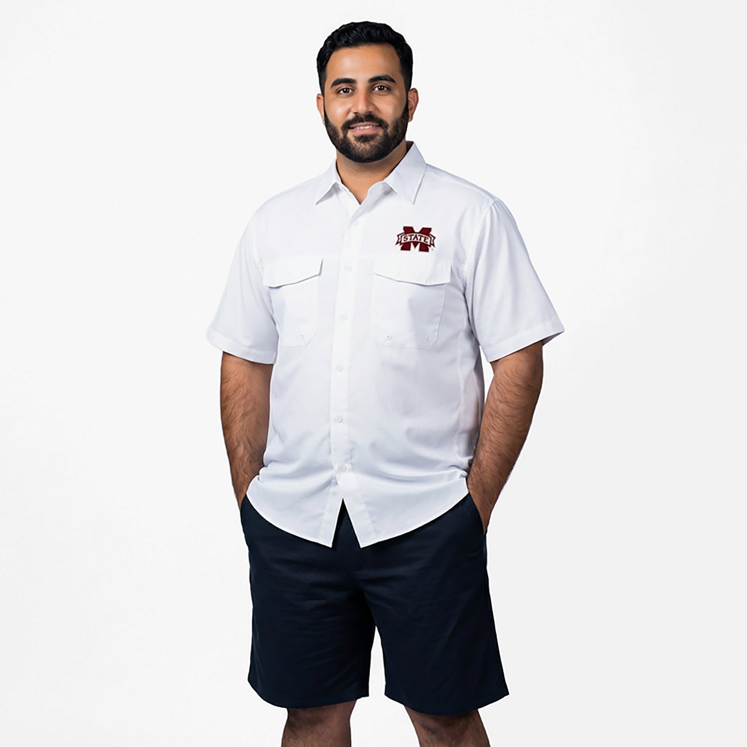 Antigua Men's Mississippi State University Game Day Woven Fishing Shirt - view number 2