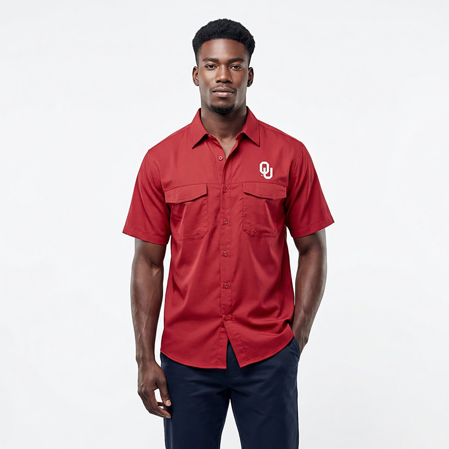Antigua Men's University of Oklahoma Game Day Woven Fishing Shirt                                                                - view number 2