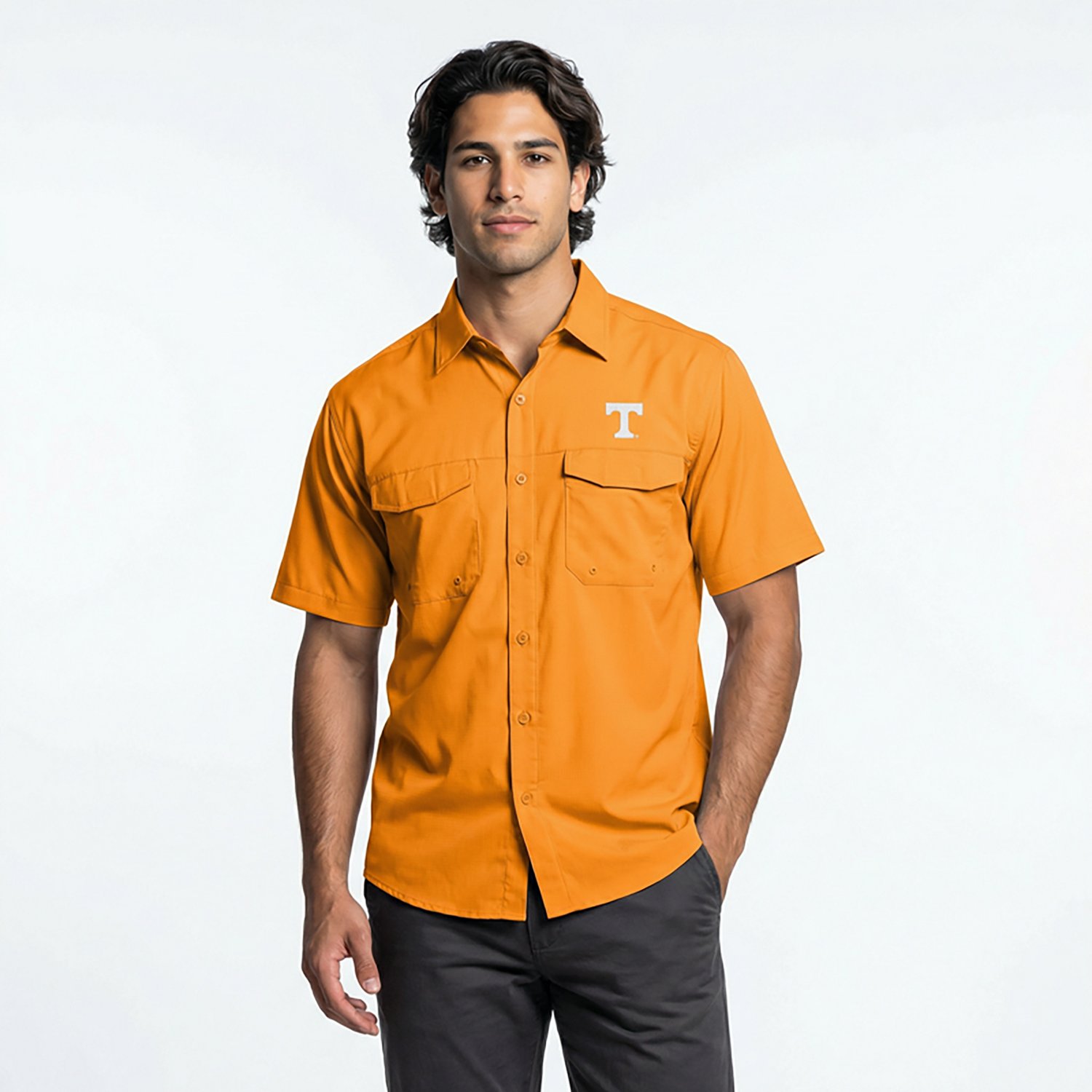 Antigua Men's University of Tennessee Game Day Woven Fishing Shirt