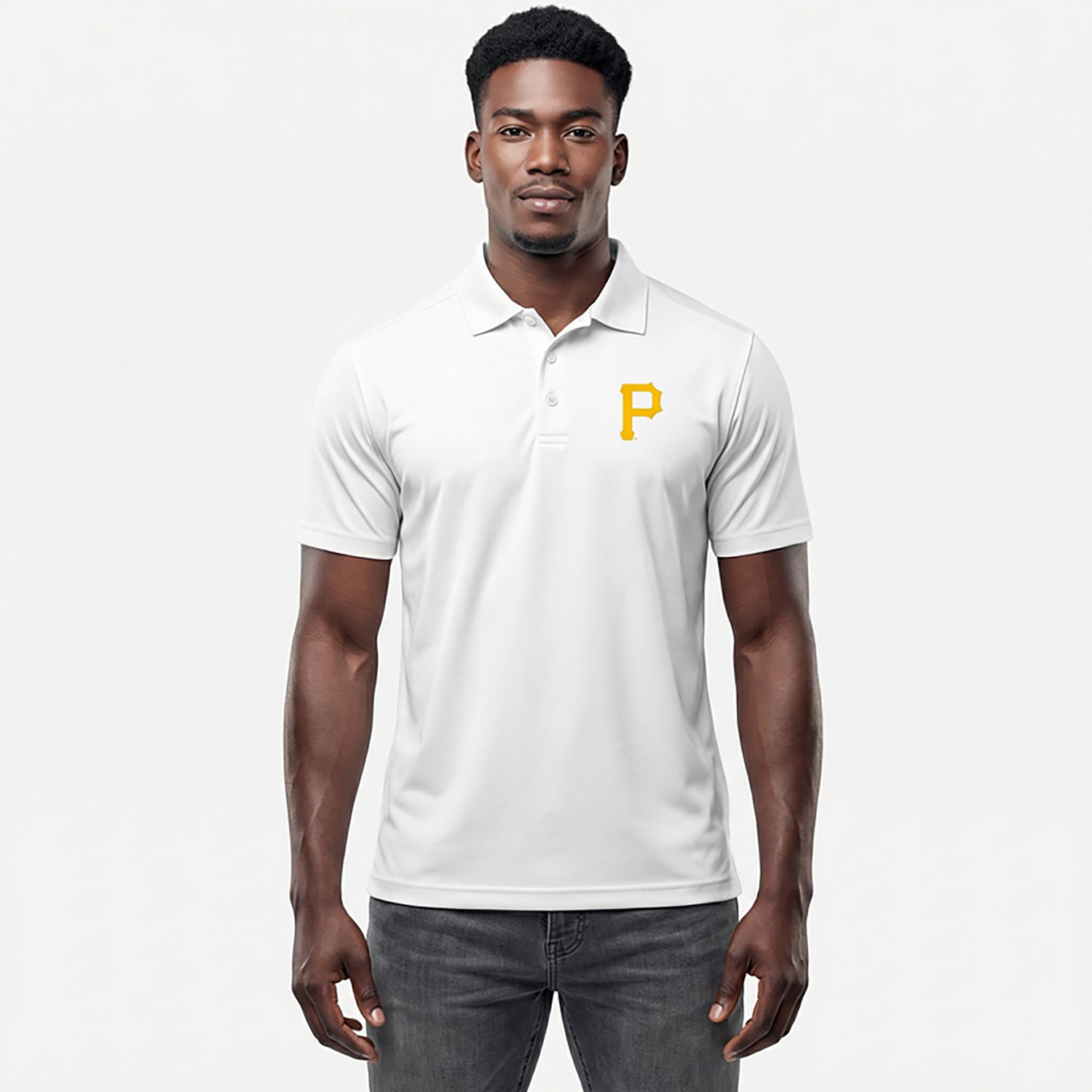 Antigua Men's Pittsburgh Pirates Tribute Short Sleeve Polo Shirt                                                                 - view number 3