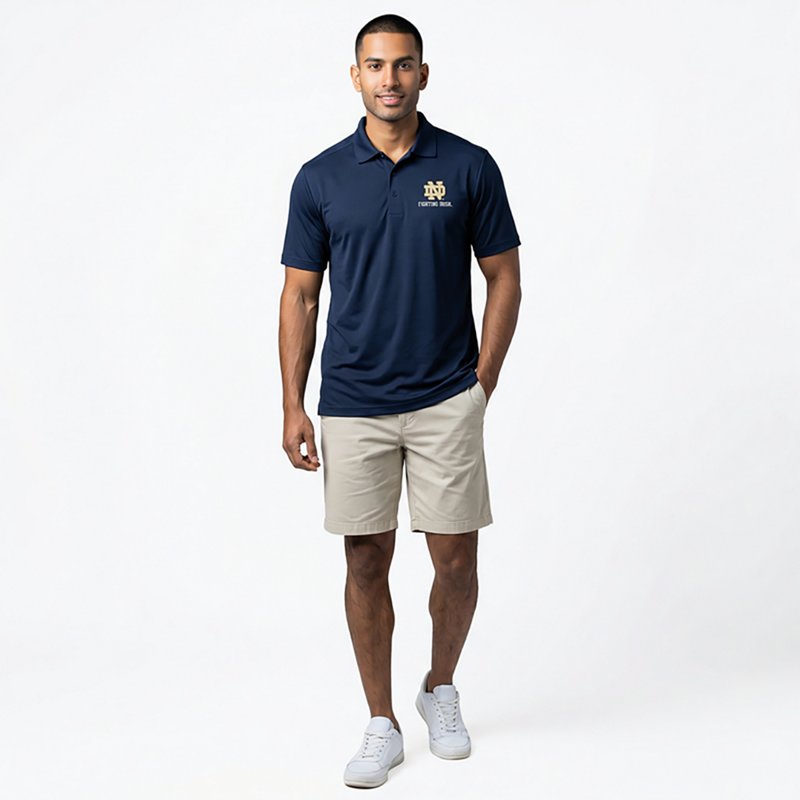 Antigua Men's Notre Dame Fighting Irish Navy Tribute Performance Polo, XXL, Blue