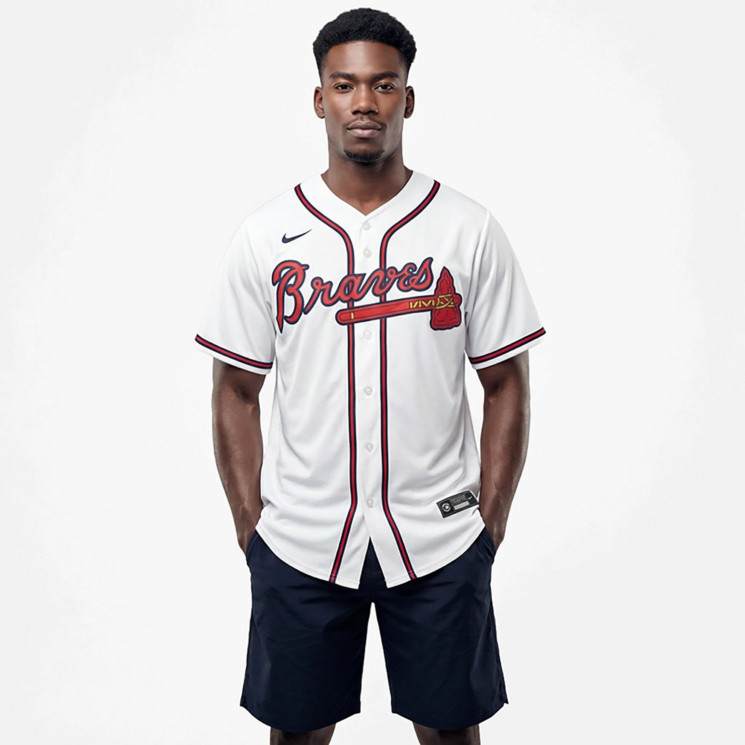 Nike Men's Atlanta Braves Ronald Acuna Jr. Official Replica Home Jersey - view number 2