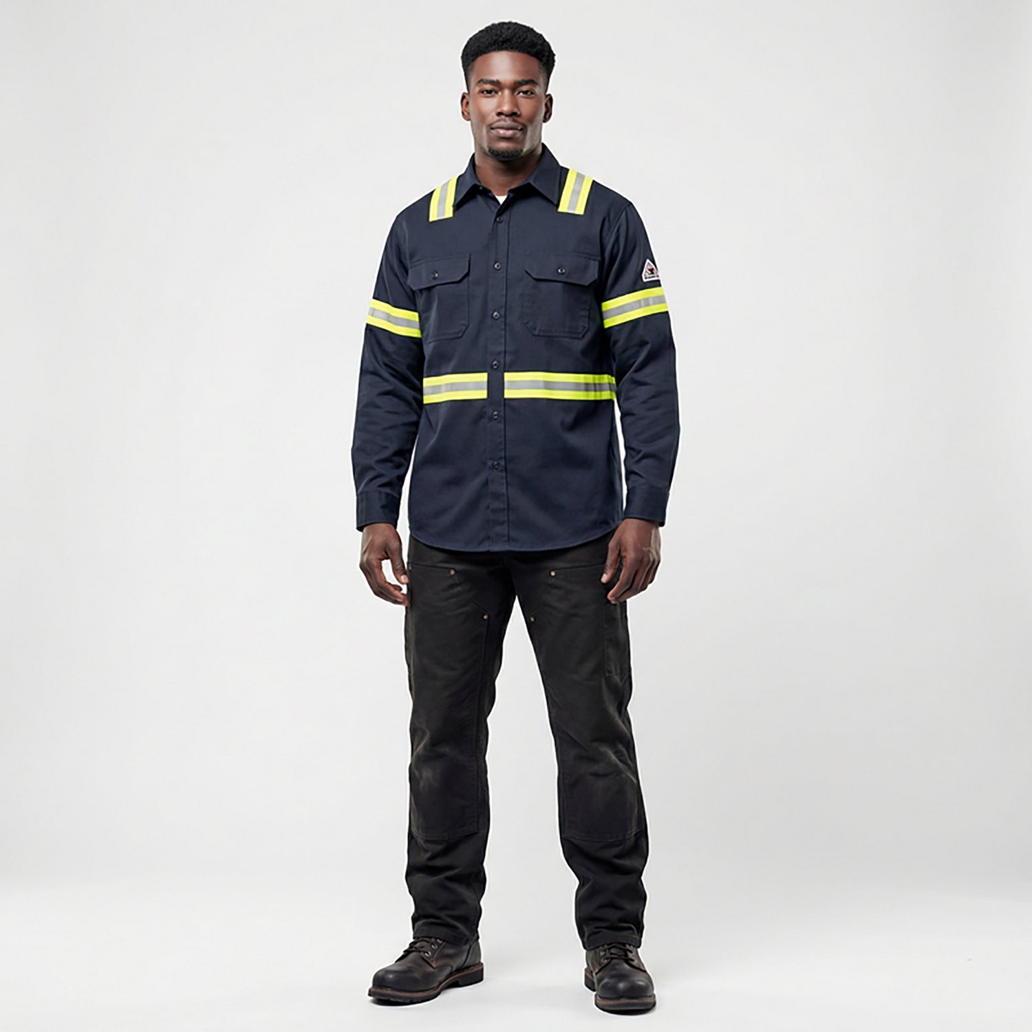 Bulwark Men's EXCEL Flame Resistant ComforTouch Enhanced Visibility Uniform Shirt