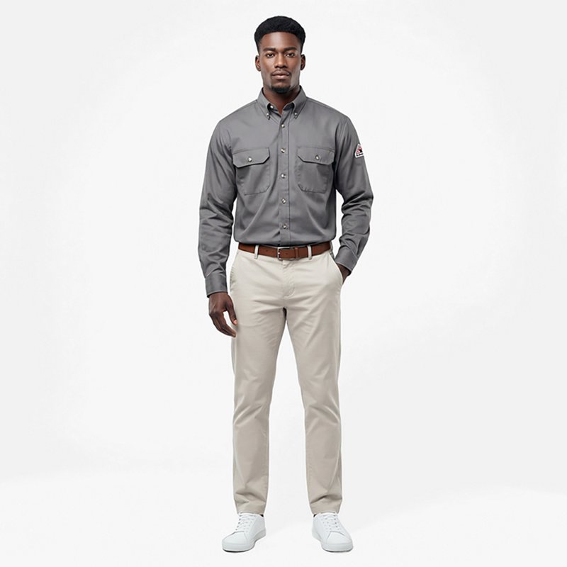 Men's Flame-Resistant Collared Shirt, 8.6 cal/sq cm, 3XL, ComforTouch(R)