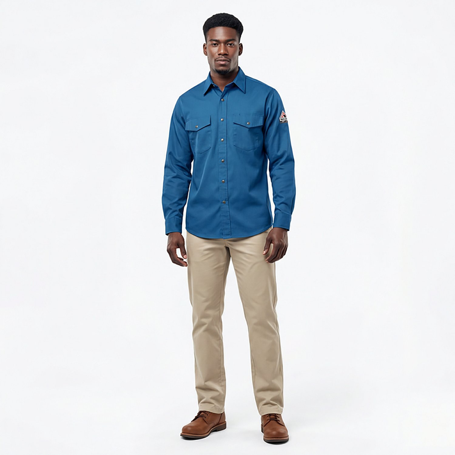 Bulwark Men's Nomex IIIA Snap Front Long Sleeve Uniform Work Shirt