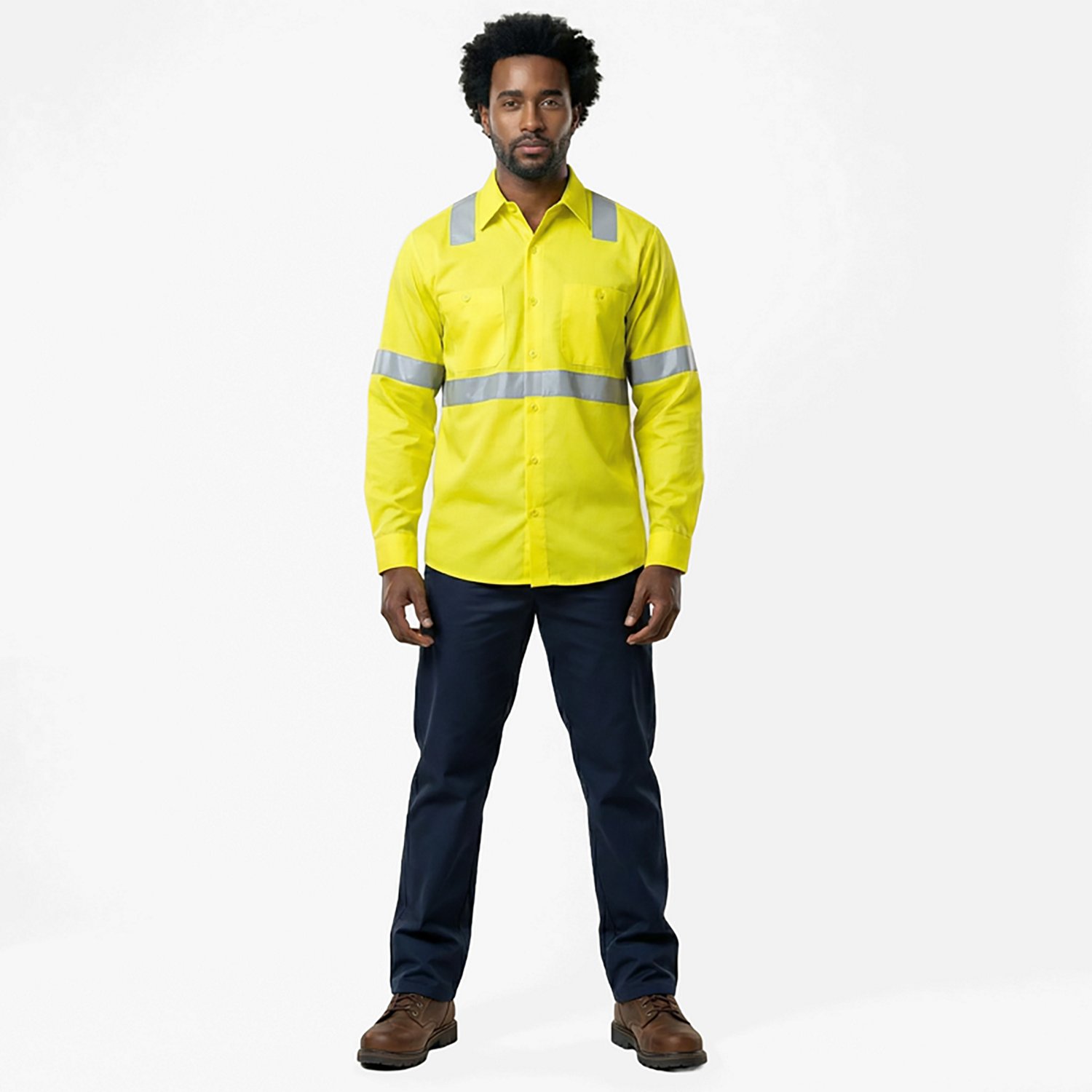 Red Kap Men's Hi-Visibility Ripstop Type R Class 3 Long Sleeve Work Shirt