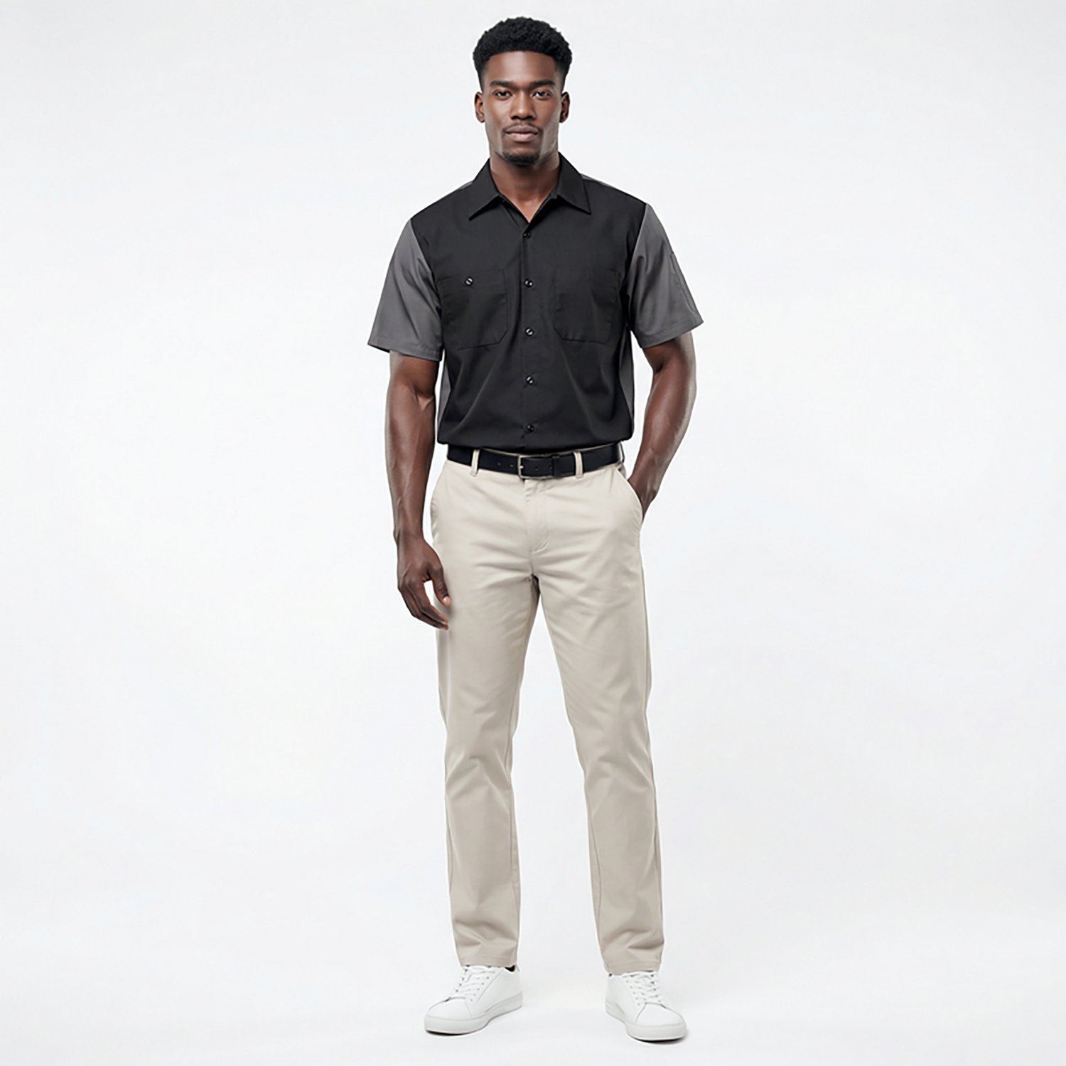 Red Kap Men's 2-Tone Crew Short Sleeve Shirt