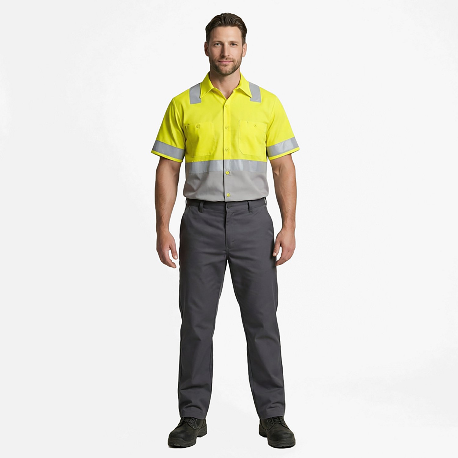 Red Kap Men's Hi-Visibility Ripstop Type R Class 2 Work Shirt