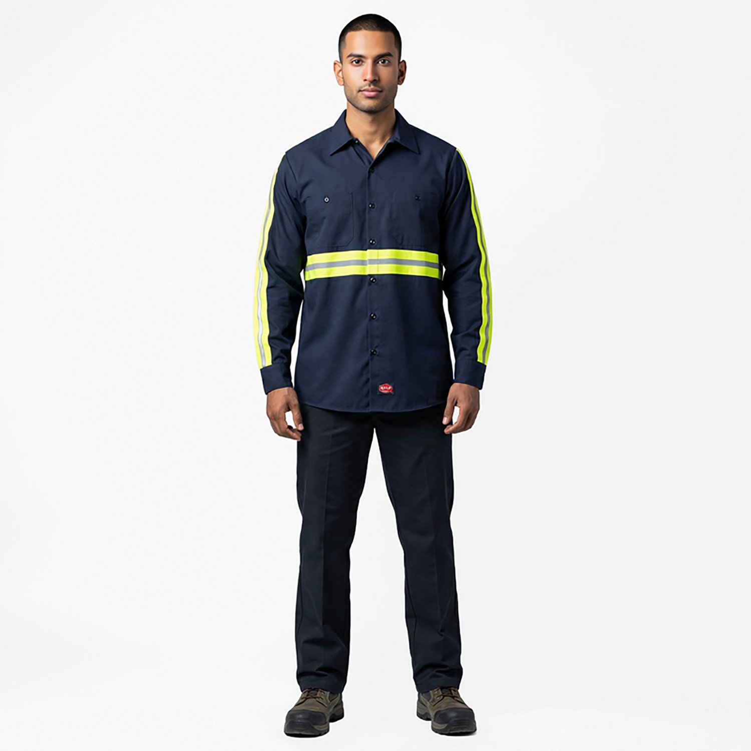 Red Kap Men's Enhanced Visibility Long Sleeve Cotton Work Shirt