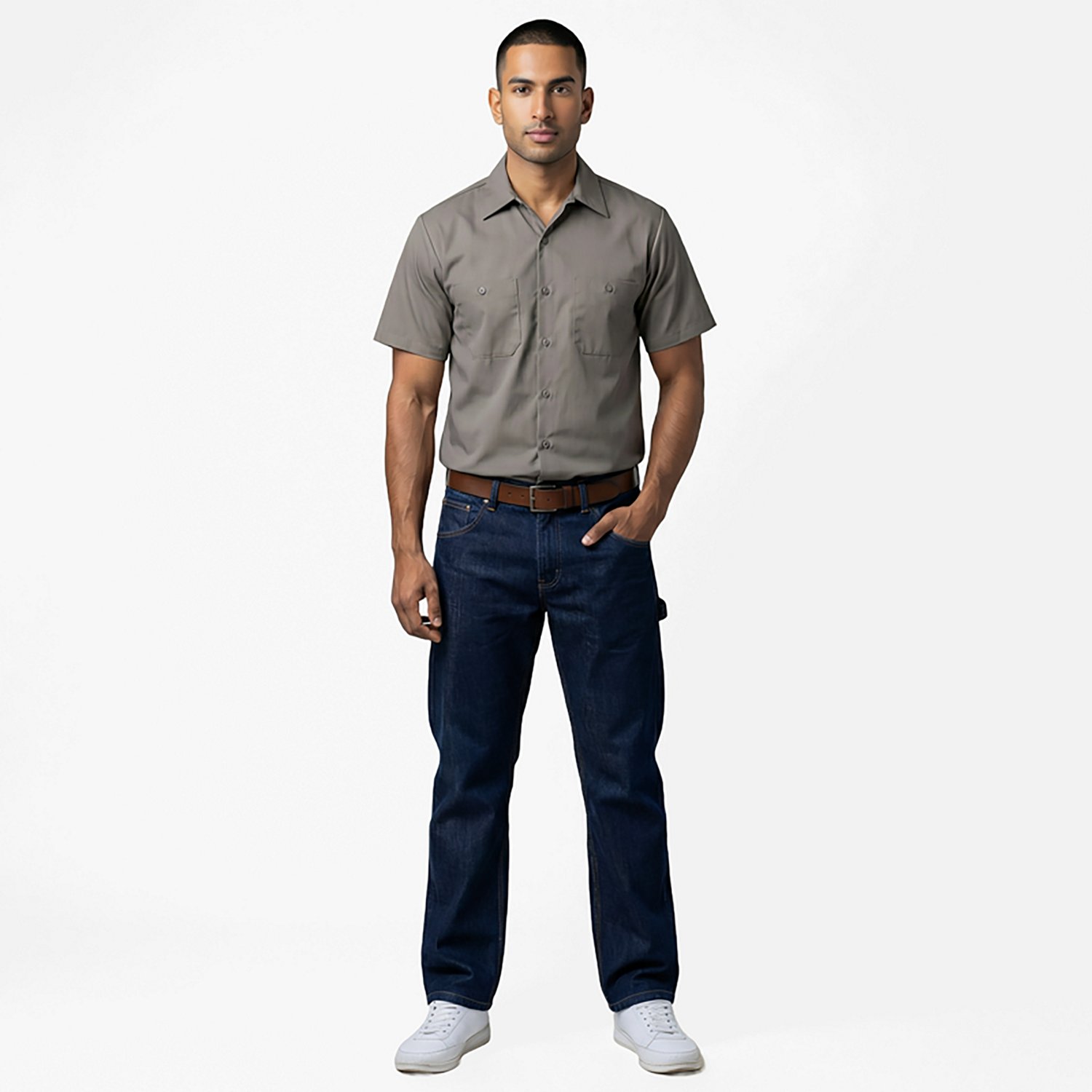 Red Kap Men's Short Sleeve Wrinkle-Resistant Cotton Work Shirt