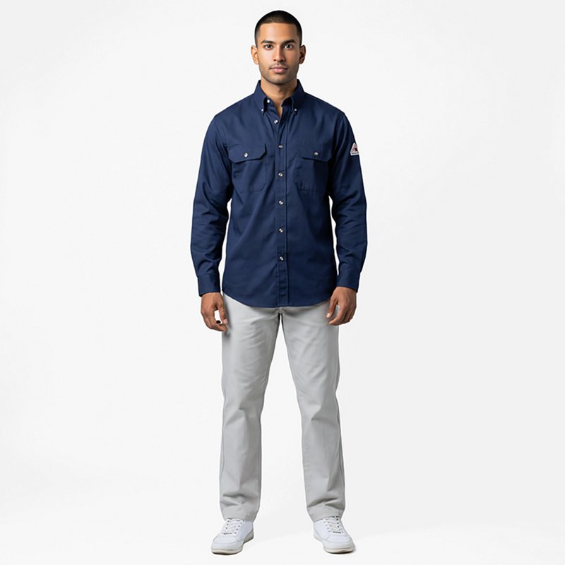 Men's Flame-Resistant Collared Shirt, 8.6 cal/sq cm, M, ComforTouch(R)