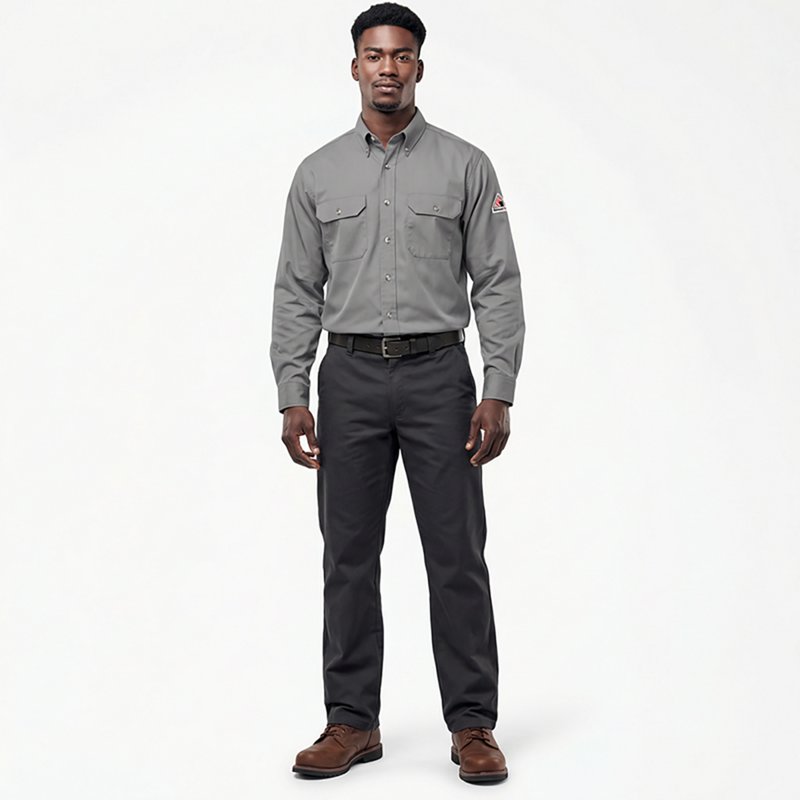 Bulwark Men's Midweight Flame Resistant Uniform Dress Shirt