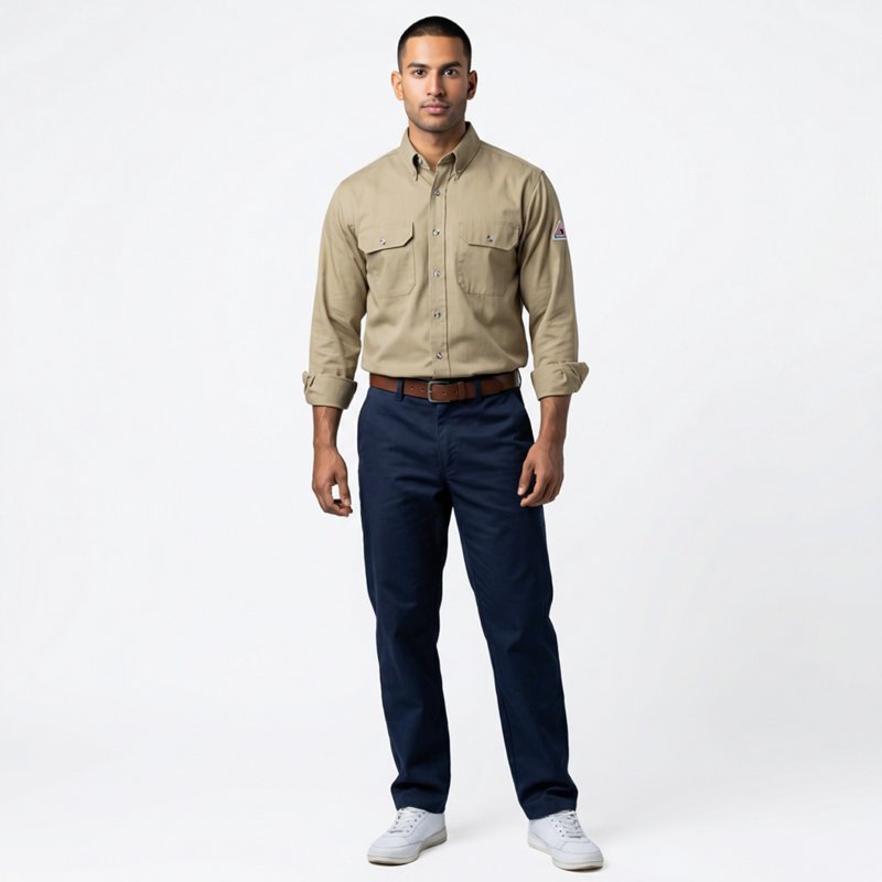 Men's Flame-Resistant Collared Shirt, 9 cal/sq cm, LT, CoolTouch 2